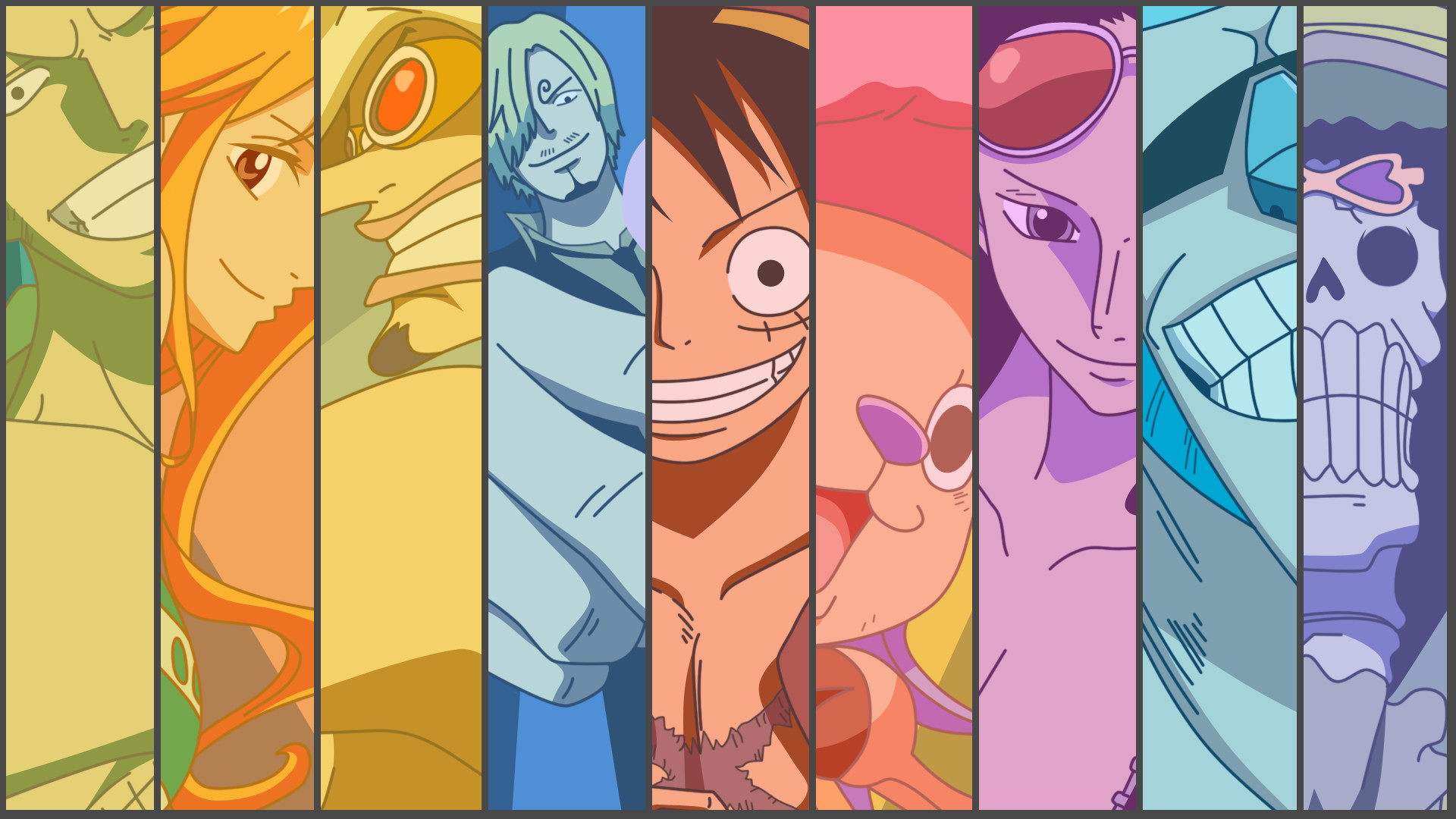 1920x1080 One Piece Luffy Crew Characters Wallpaper