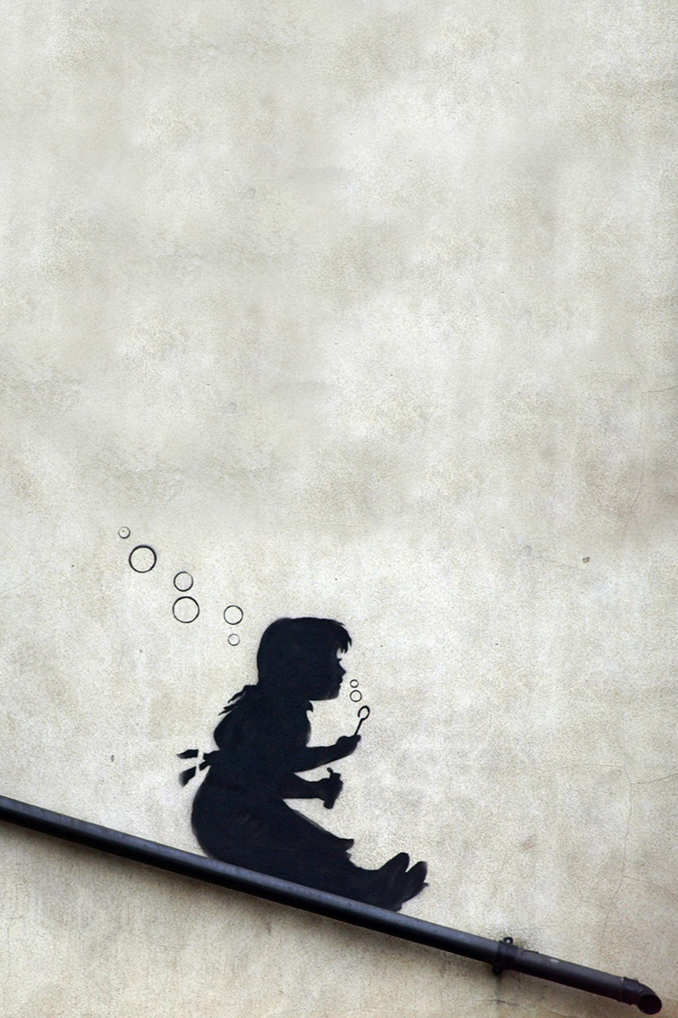 1366x2050 Banksy Girl Slide Bubbles Android Wallpaper. Download Your Screen Size  (1024 x 1024) - Recommended Download Original