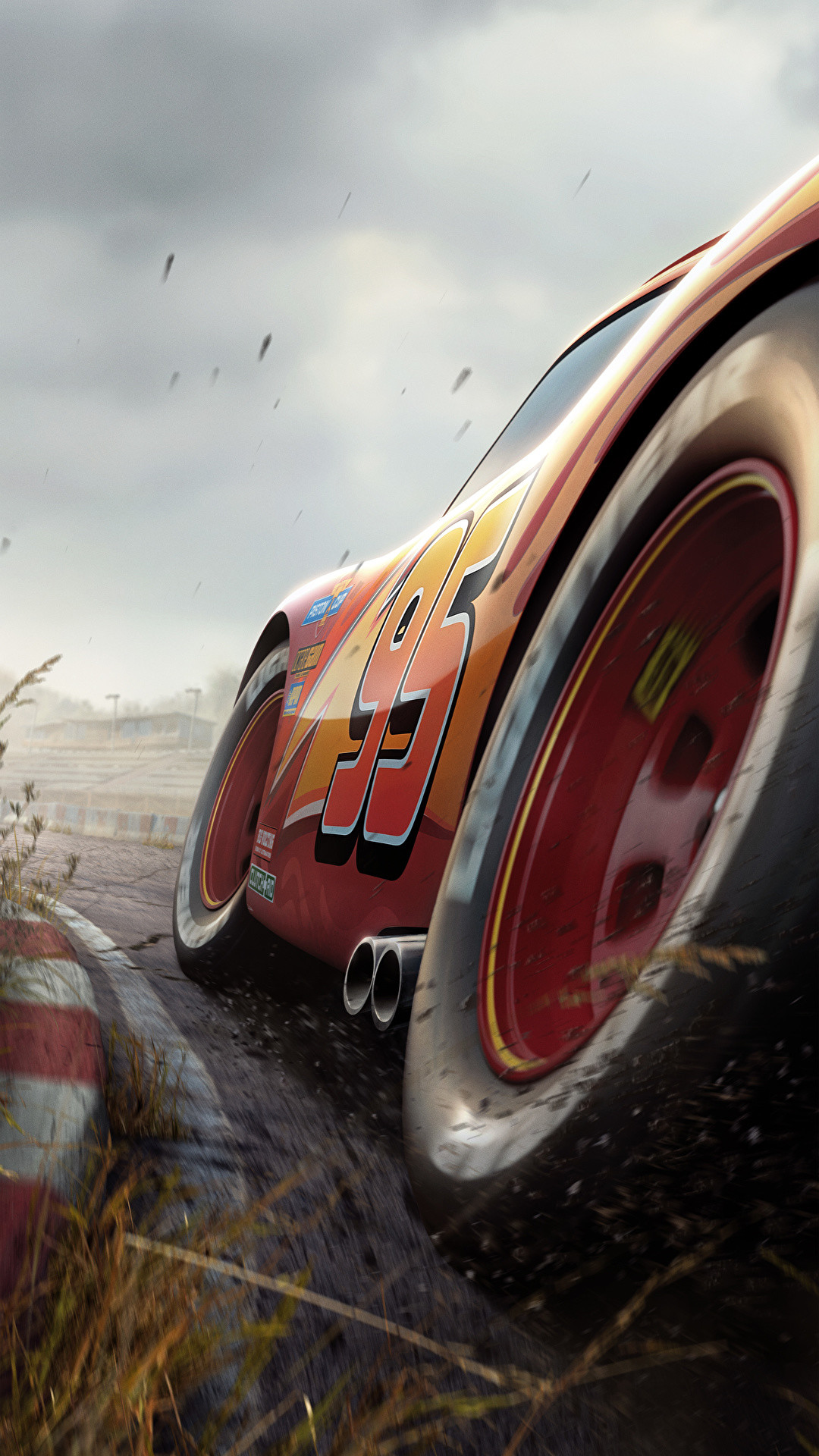 1080x1920 Wallpapers Cars 3 Lightning McQueen Red Wheel Cartoons Closeup 