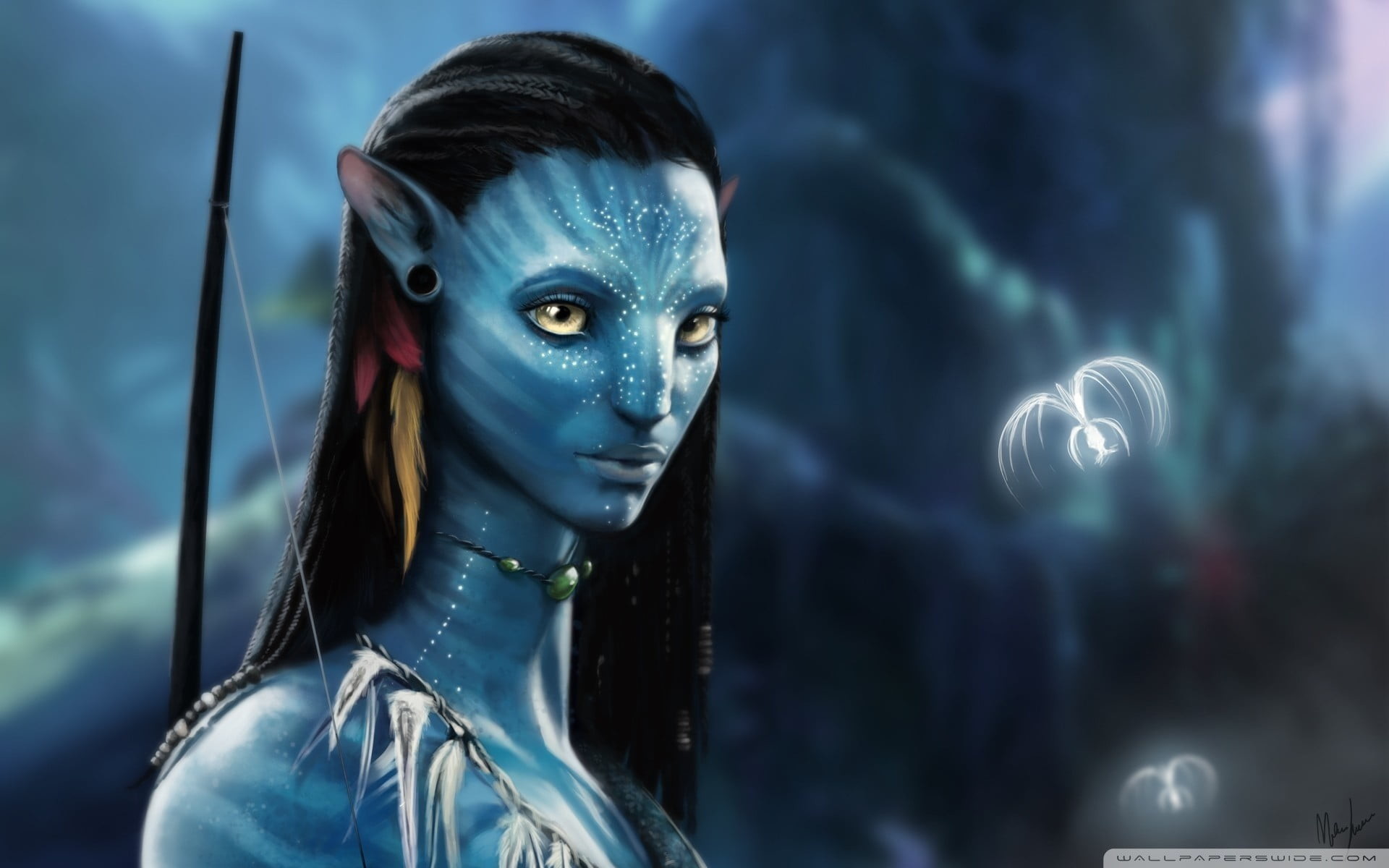 1920x1200 Avatar character digital wallpaper, Neytiri, movies, Avatar, blue skin HD  wallpaper