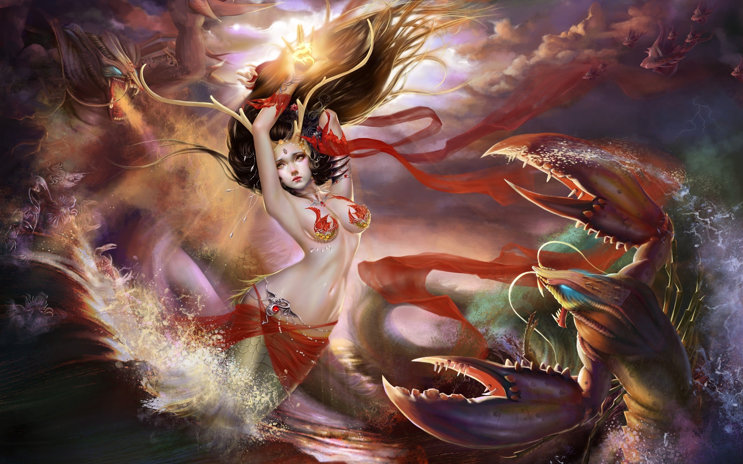 2560x1600 mermaids artwork | Mermaid Wallpaper - Wallpaper, High Definition, High  Quality .