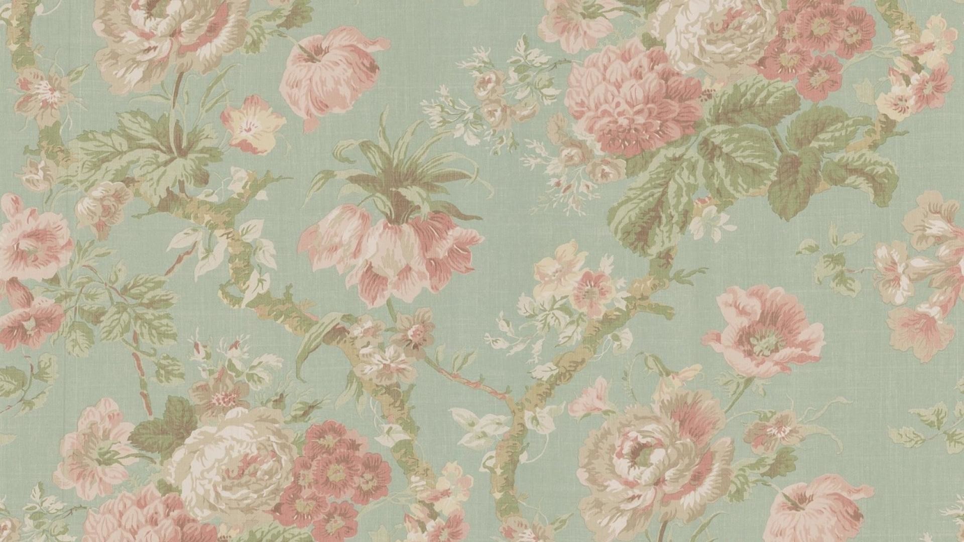 1920x1080 Wallpapers For > Retro Floral Desktop Wallpaper