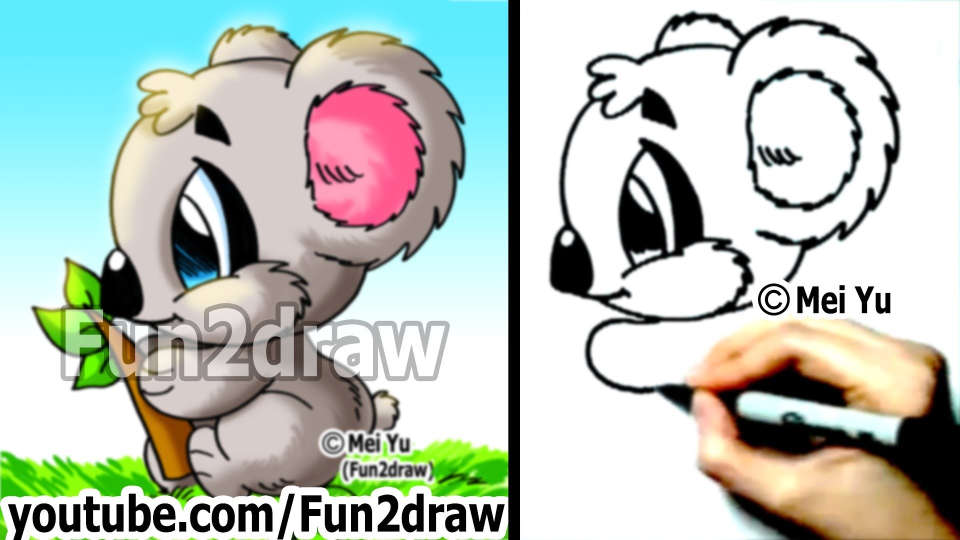 1920x1080 How to Draw Cartoon Animals : How to Draw a Koala - Drawing Step by Step -  Learn to Draw - Fun2draw - YouTube