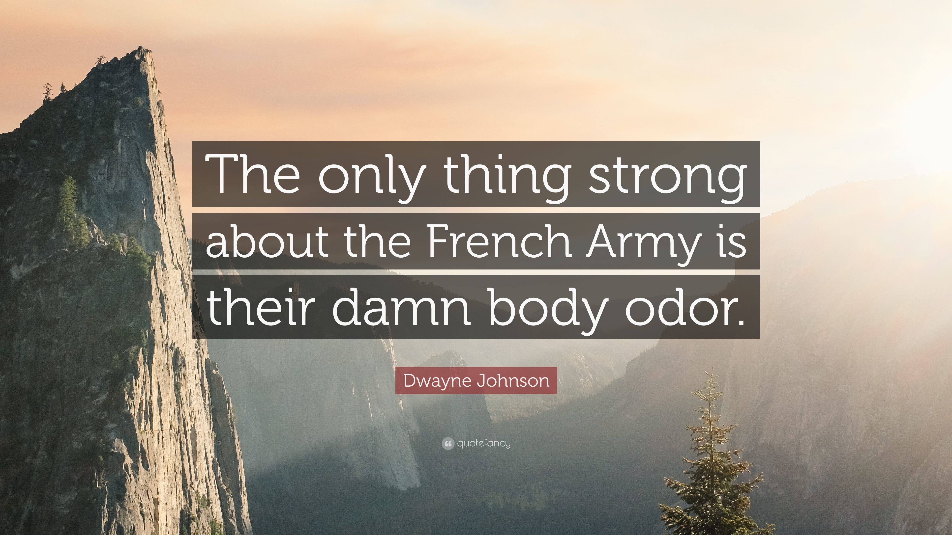 3840x2160 Dwayne Johnson Quote: “The only thing strong about the French Army is their  damn