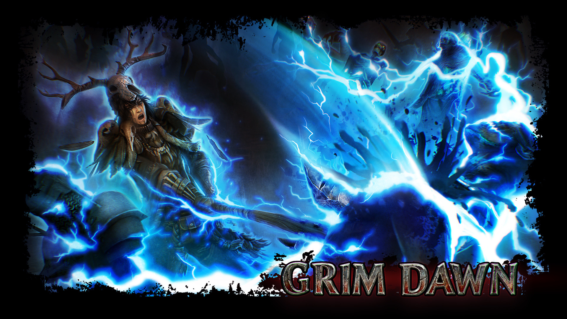 1920x1080 Shaman in action. Wallpaper from Grim Dawn