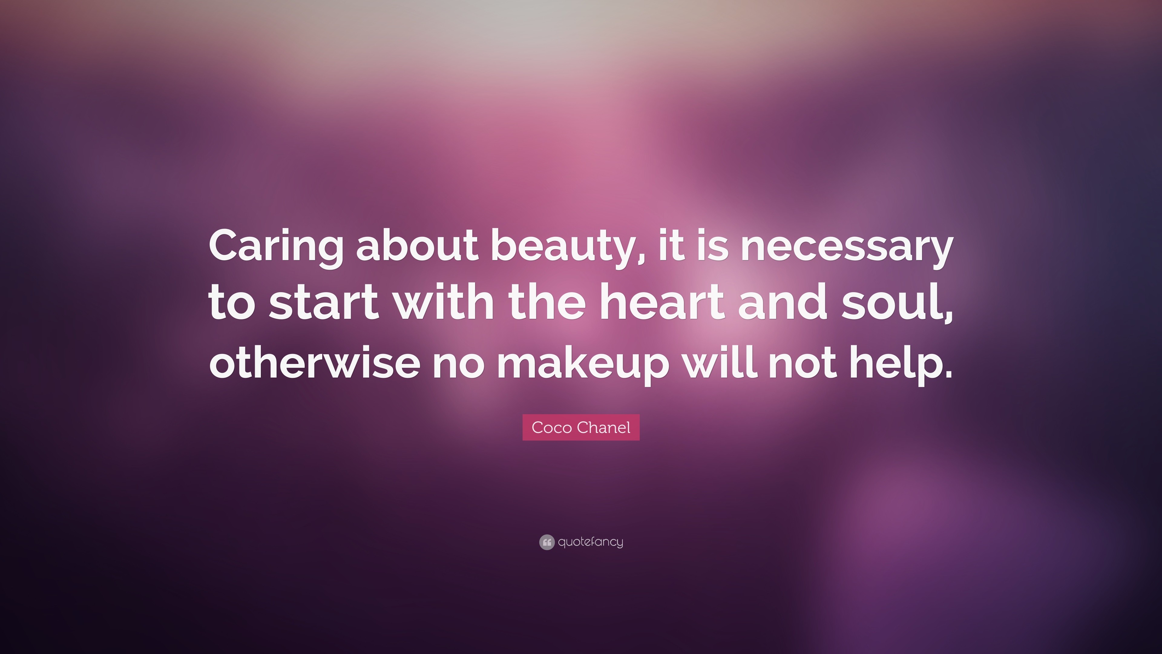 3840x2160 Coco Chanel Quote: “Caring about beauty, it is necessary to start with the