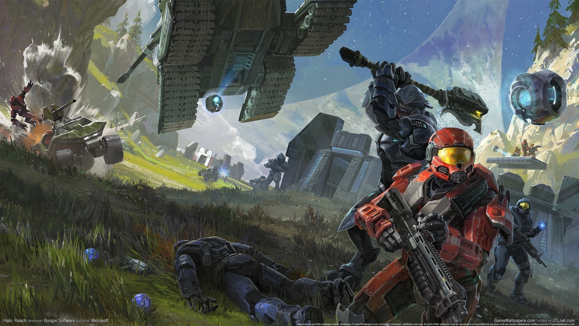1920x1080 An amazing piece of concept art for Halo Reach, which I assume is  highlighting the