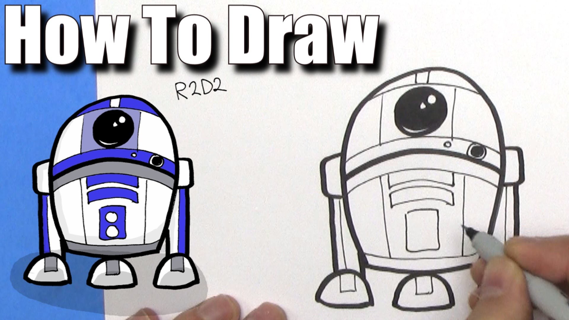 1920x1080 How To Draw Cute Cartoon R2D2 Droid - EASY Chibi - Step By Step - Kawaii -  YouTube
