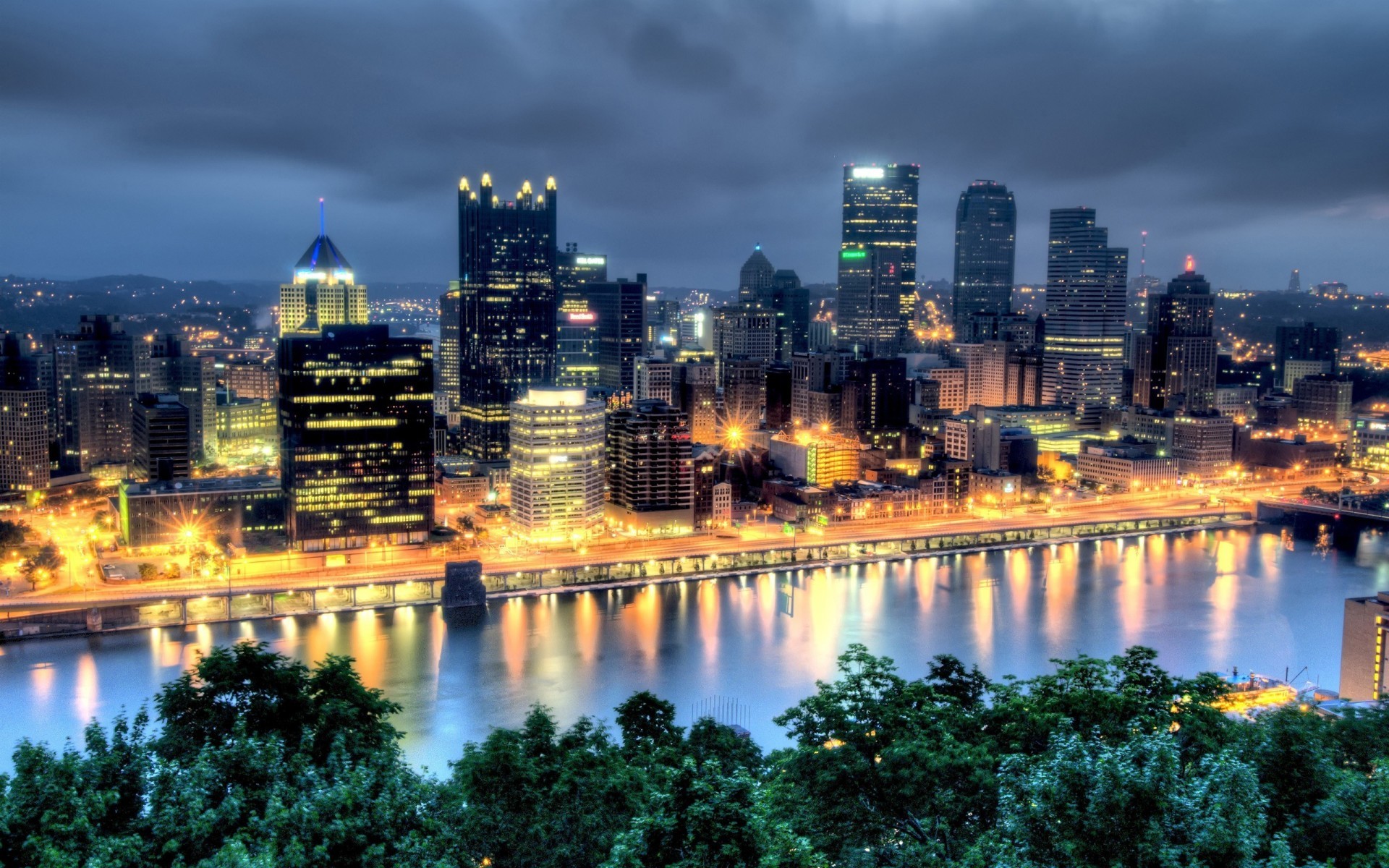 1920x1200 USA Pennsylvania Pittsburgh city town hdr wallpaper background 