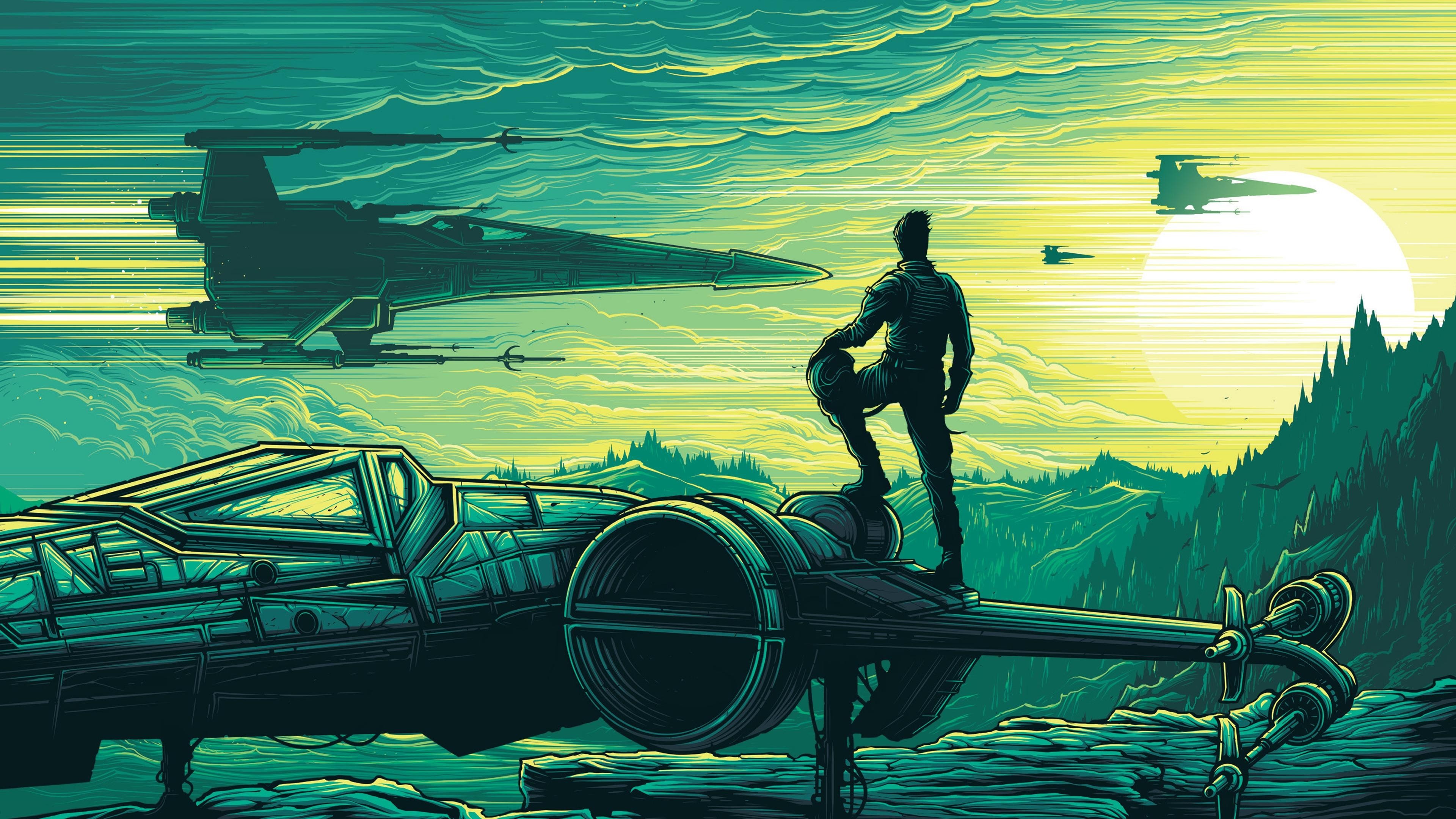 3840x2160 #Dan Mumford, #Star Wars, #Star Wars: The Force Awakens, wallpaper