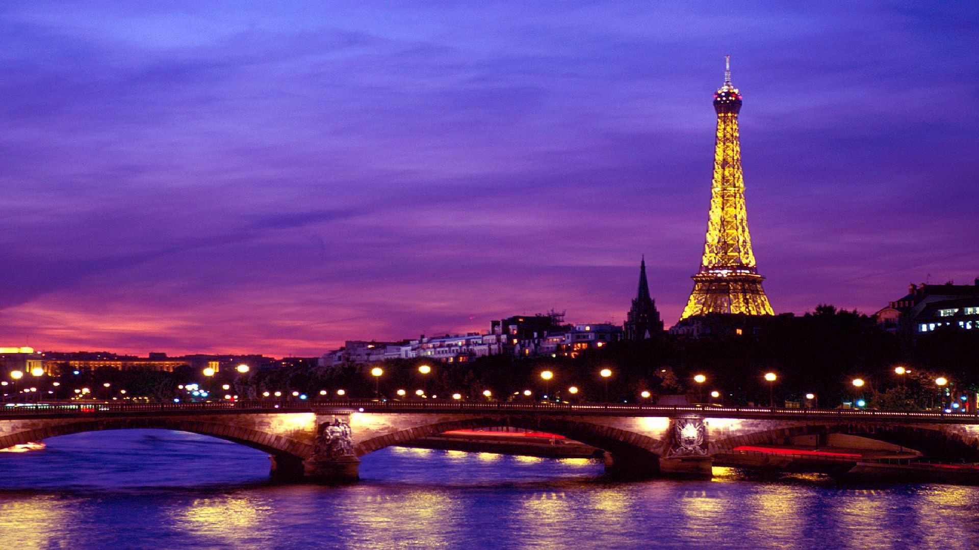 1920x1080 Eiffel tower at Night Paris France Wallpaper Resolution