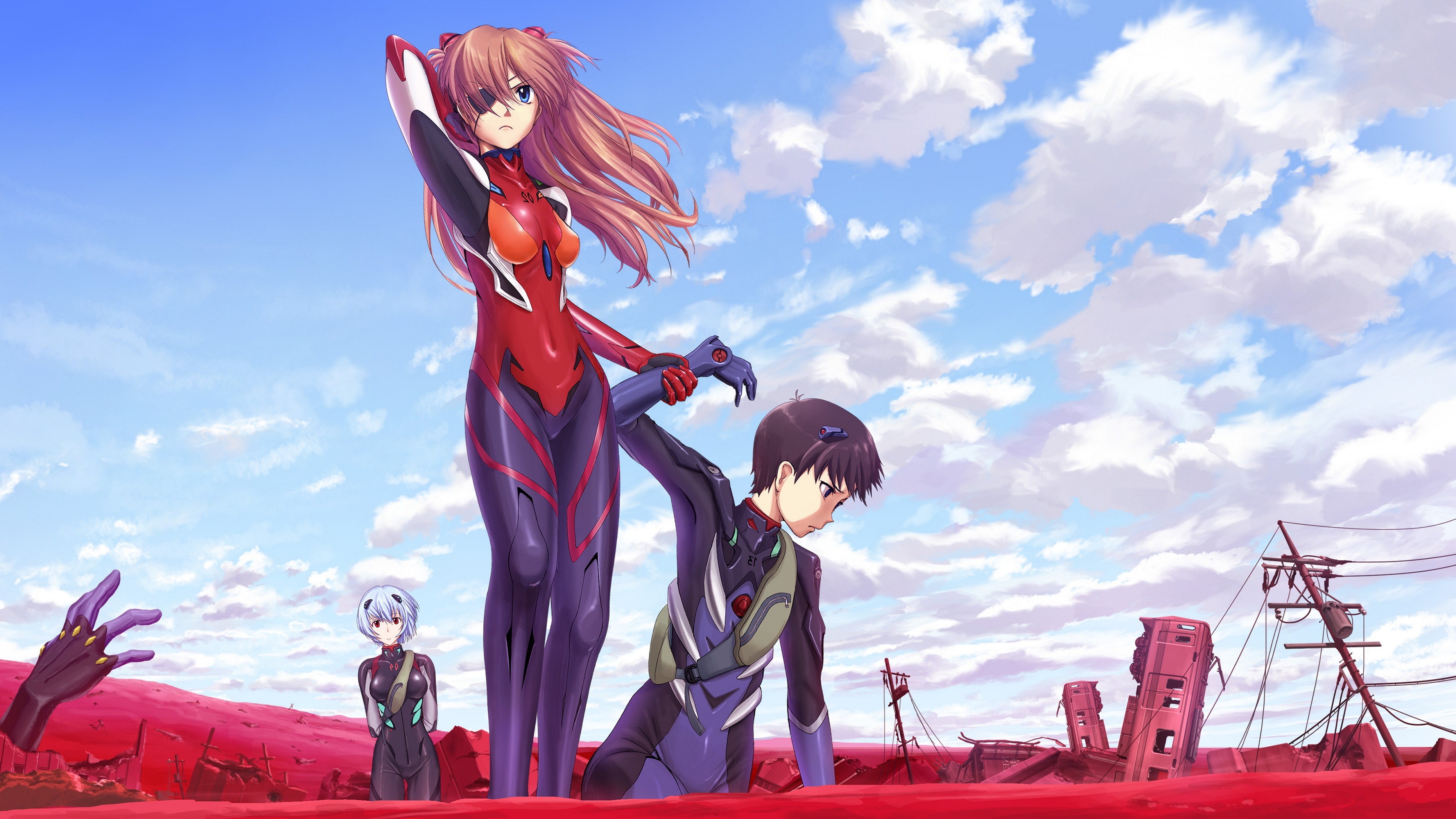 3724x2095 Neon Genesis Evangelion Rei Ayanami Asuka Langley Good Funny Anime Wallpaper