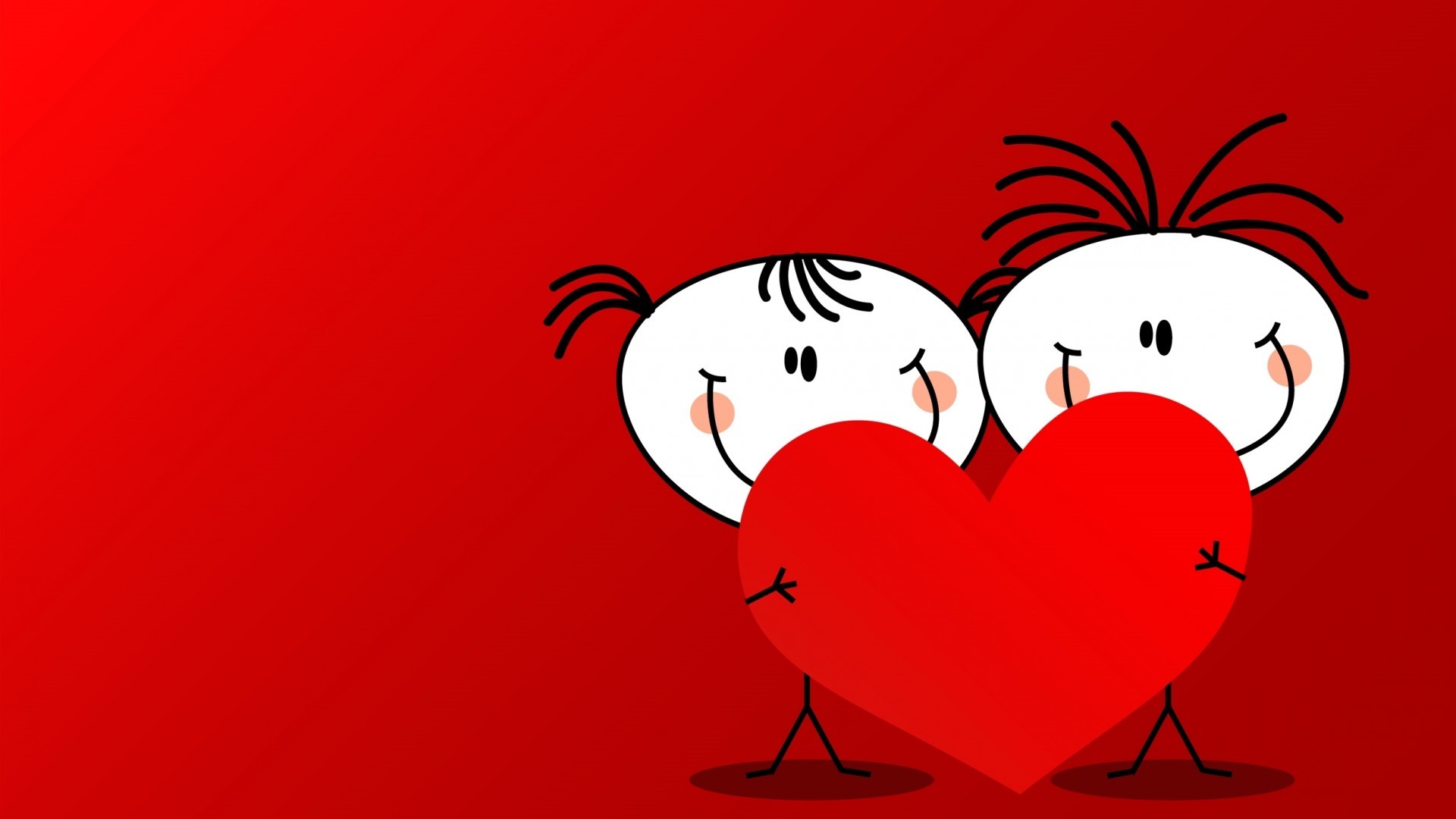 1920x1080 ... little Boy and girl hugging a heart on red background, happy valentines  day valentine couple
