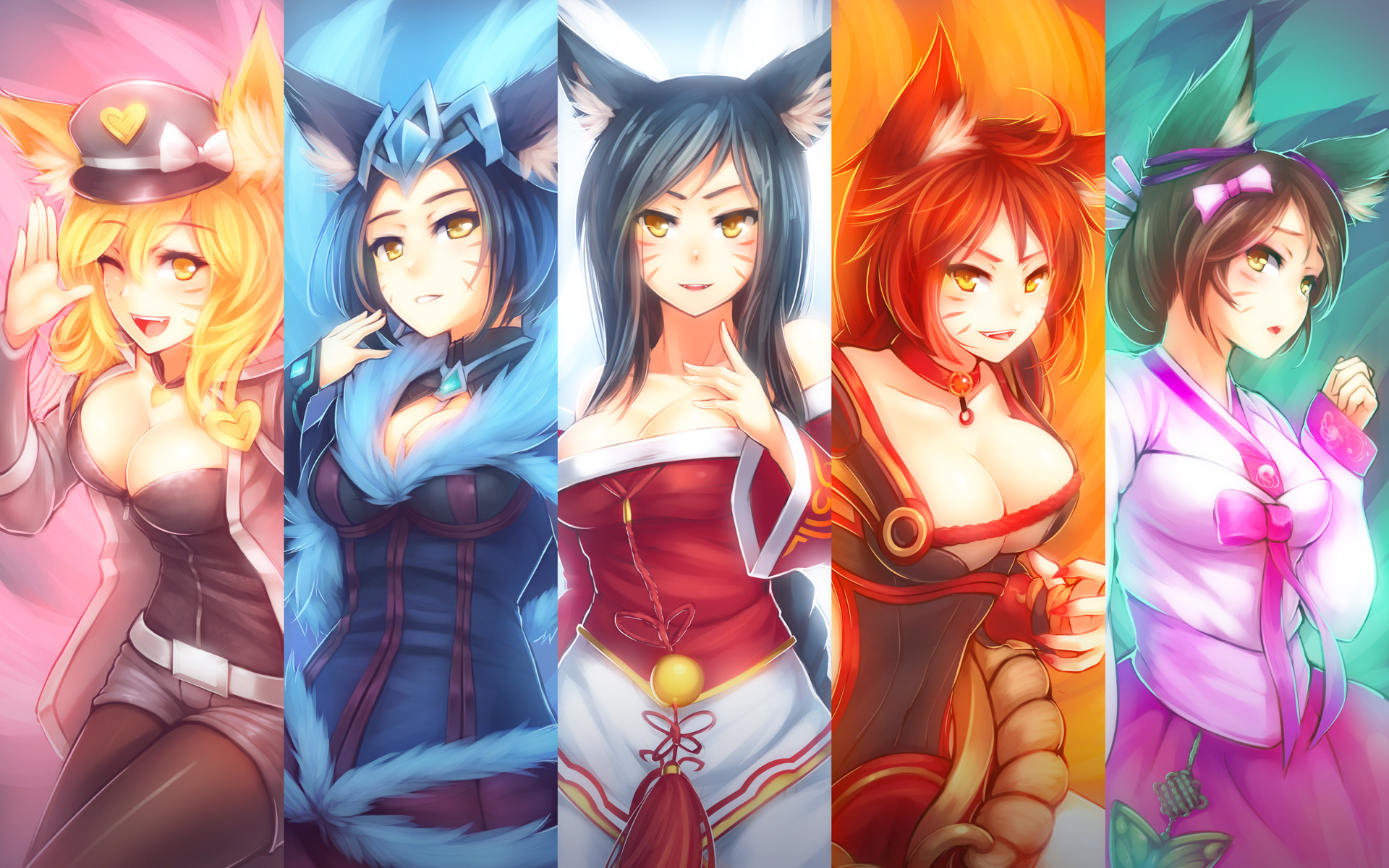 1920x1200 Pictures League of Legends Ahri, Nine-Tailed Fox Girls Games  LOL