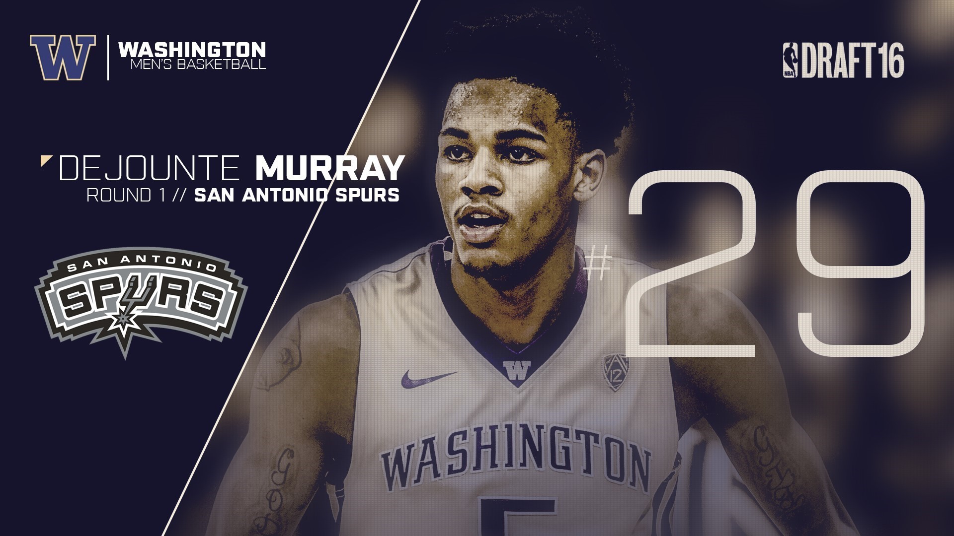 1920x1080 Murray Picked 29th by San Antonio Spurs in 2016 NBA Draft