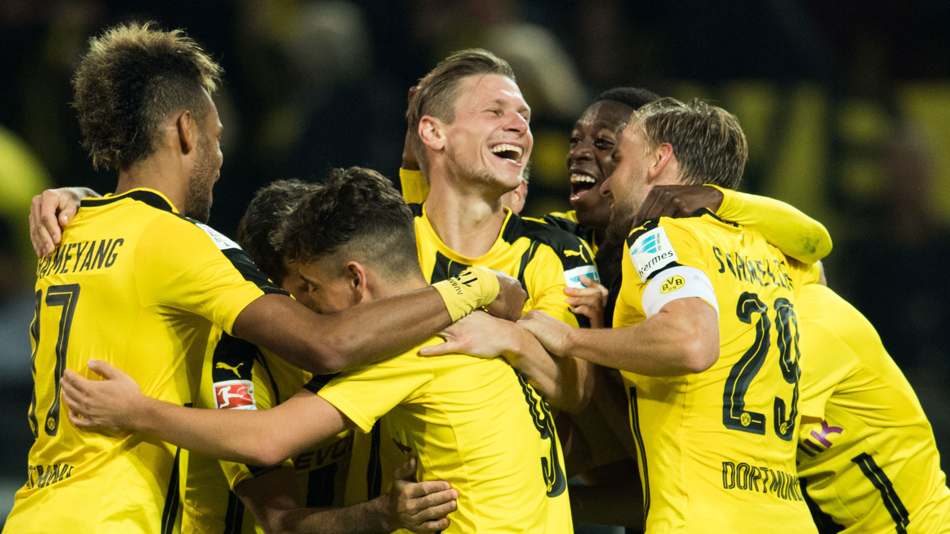1920x1080 Pierre-Emerick Aubameyang, Lukasz Piszczek and Raphael Guerreiro were on  target for the home side to wrap up a third straight Bundesliga victory