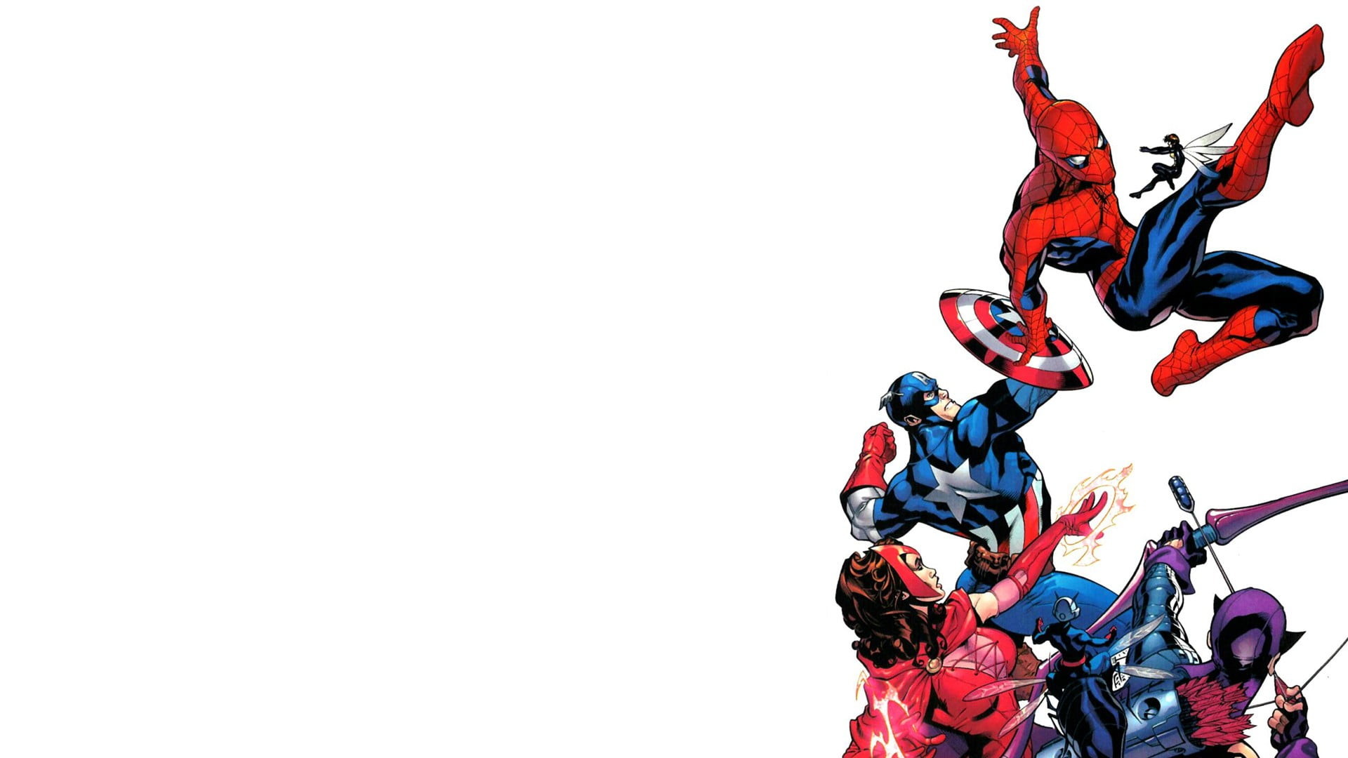 1920x1080 Marvel Superheroes, comics, Captain America, Spider-Man, Hawkeye HD  wallpaper