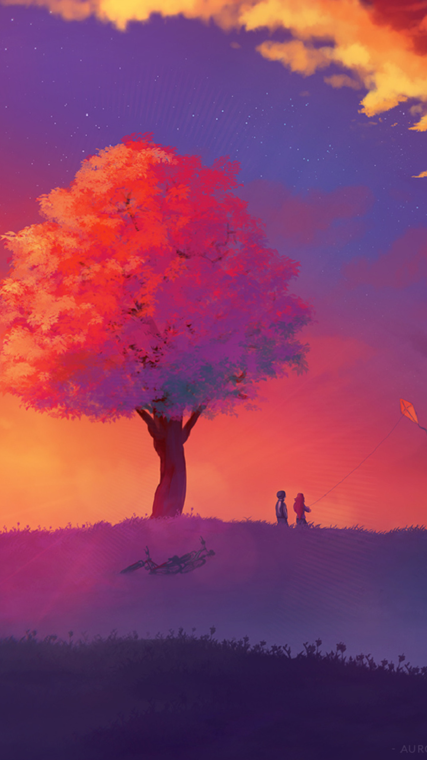 1440x2560 kite-colorful-painting-sunset-tree-sj.jpg