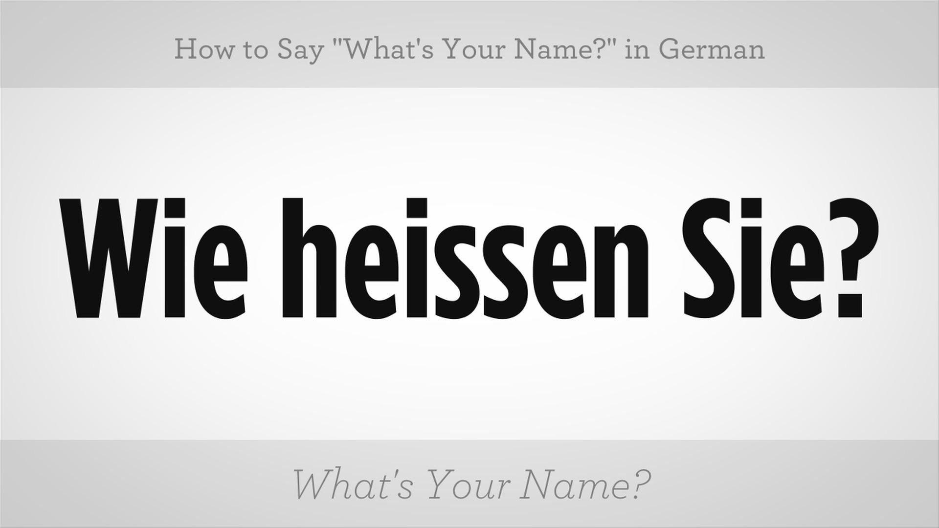 1920x1080 Say "What's Your Name?" in German | German Lessons