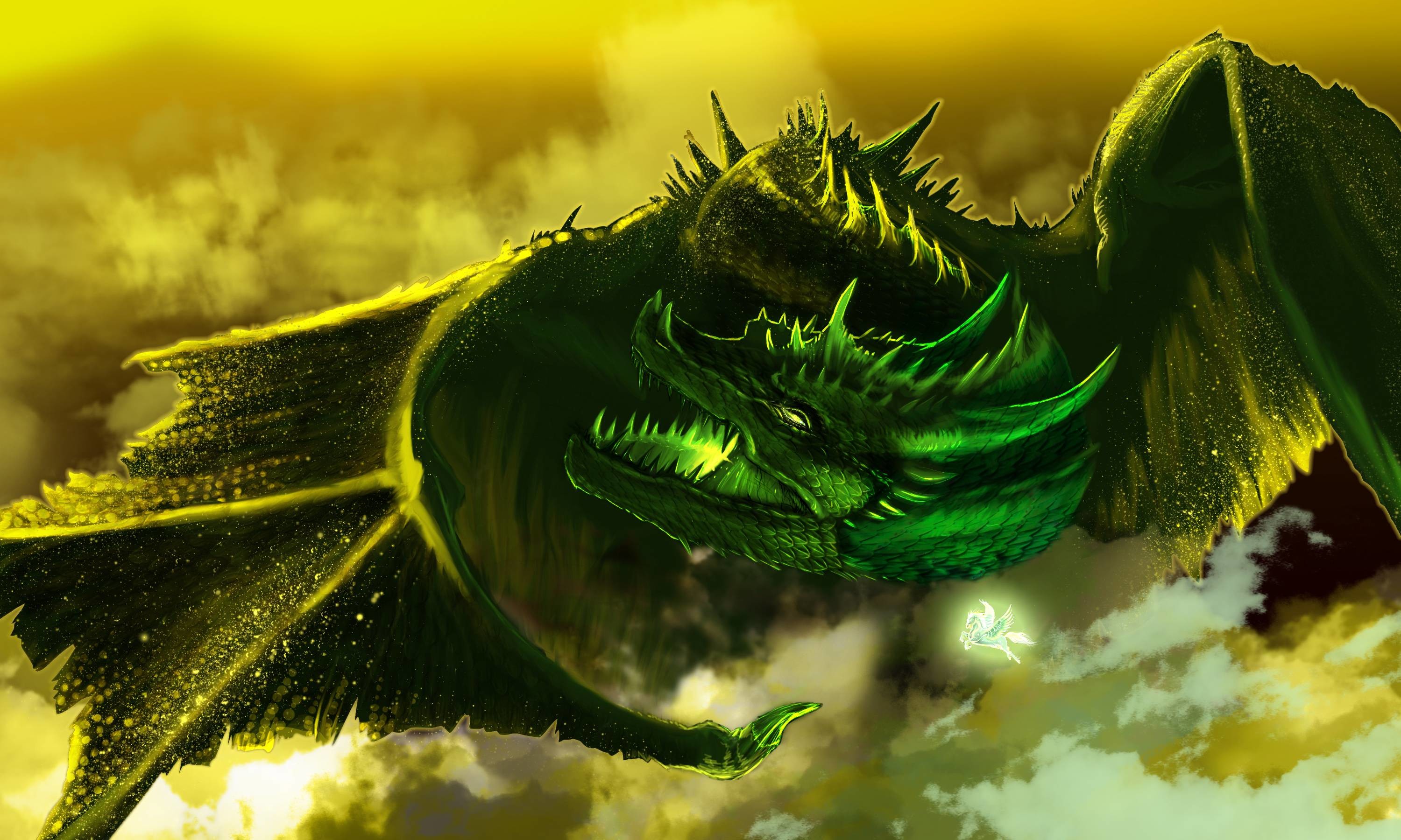 3000x1800 Green Dragon Wallpapers - Viewing Gallery
