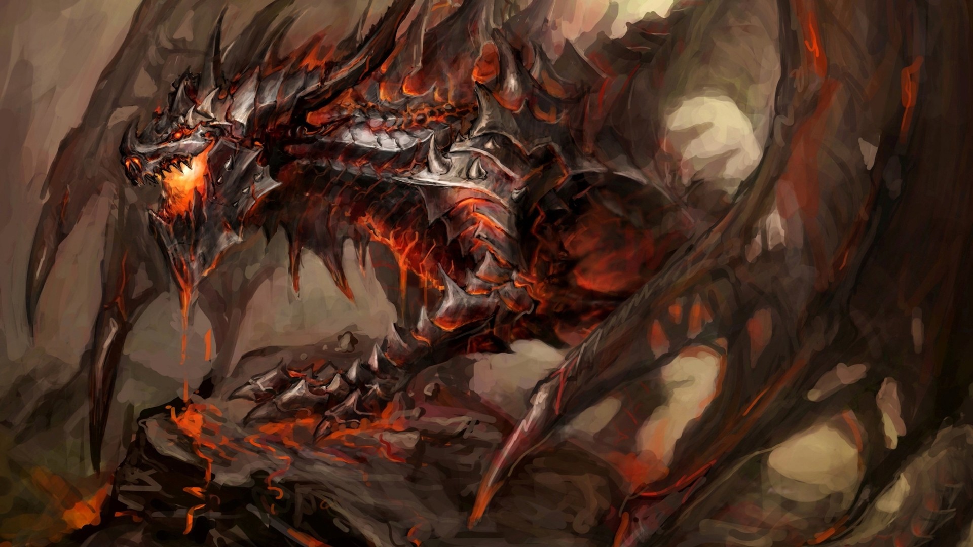 1920x1080 Video Game - World Of Warcraft Dark Fantasy Dragon Deathwing (World Of  Warcraft) Wallpaper
