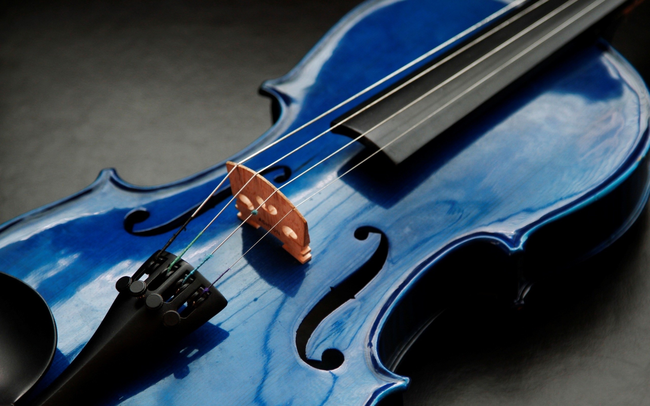 2560x1600 Blue Violin Music