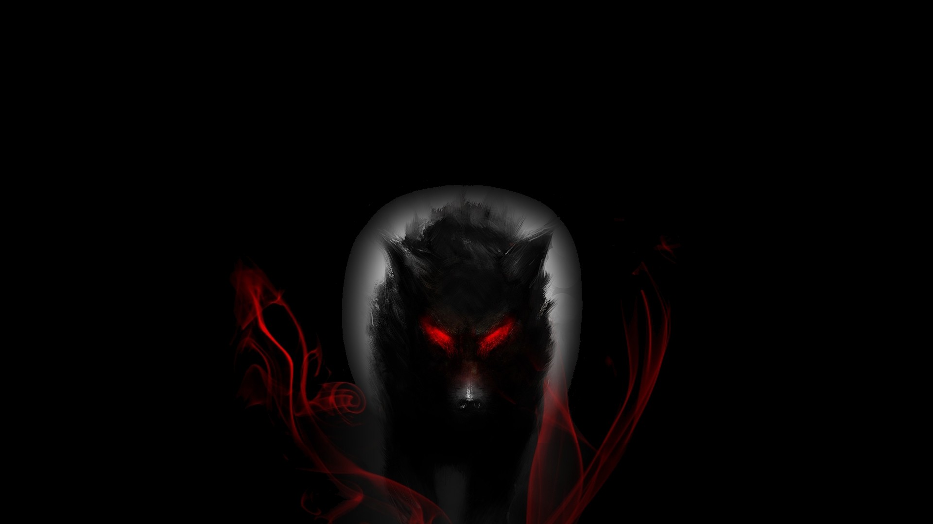 1920x1080 Wolf With Red Eyes HD wallpaper