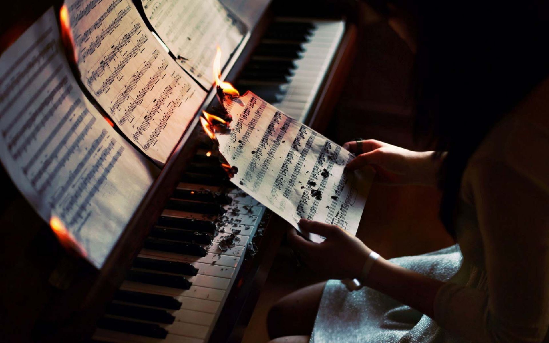 1920x1200 Piano Music Girl Situation Fire Wallpaper | HD Dance and Music Wallpaper  Free Download ...