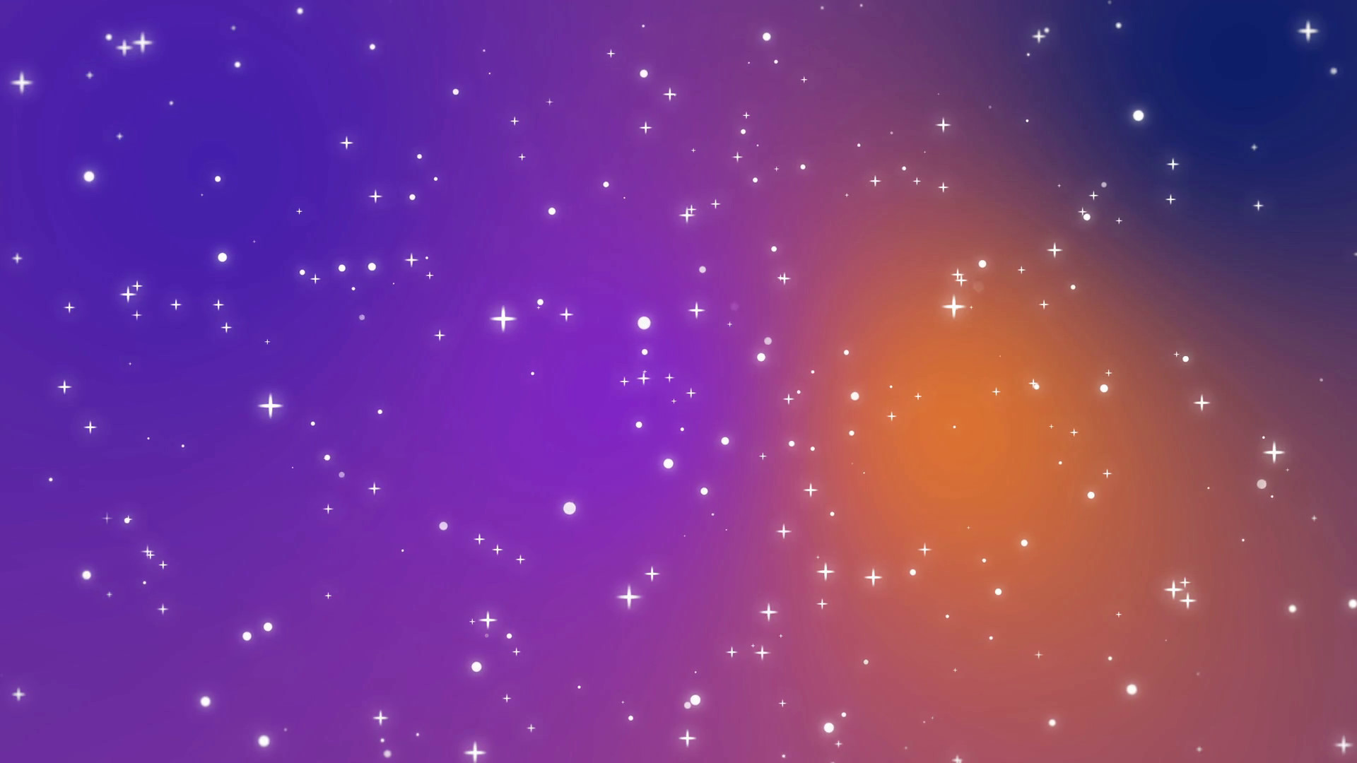 1920x1080 Night sky full of stars animation made of sparkly light star particles  moving across a purple blue orange gradient background Motion Background -  ...
