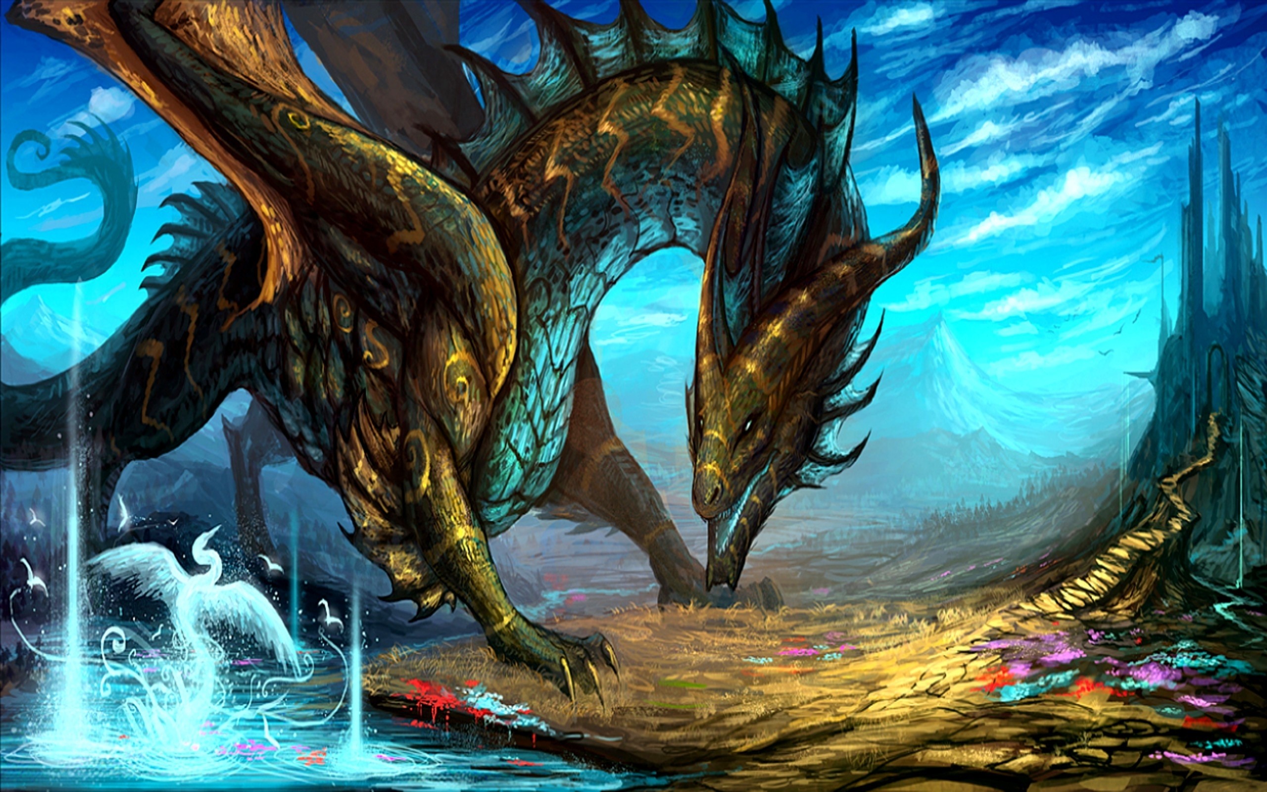 2560x1600 Dragons Fantasy Art Abstract Fantasy Dragon Wallpaper At Fantasy Wallpapers