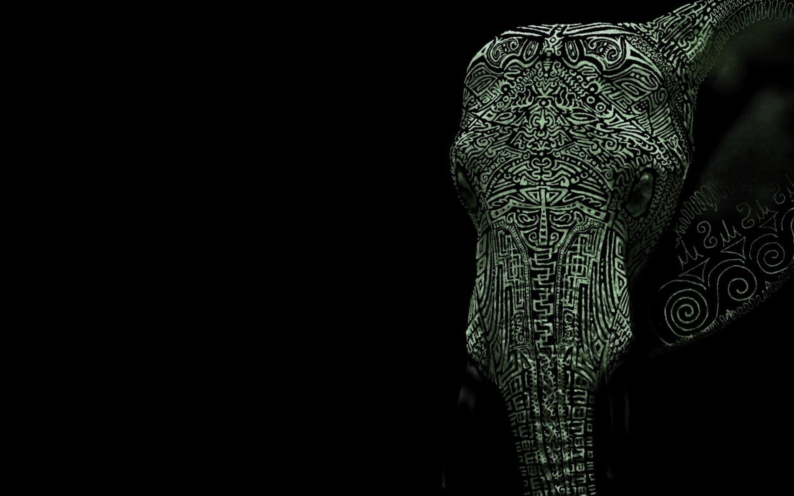 2560x1600 Tattooed Elephant Wallpaper #