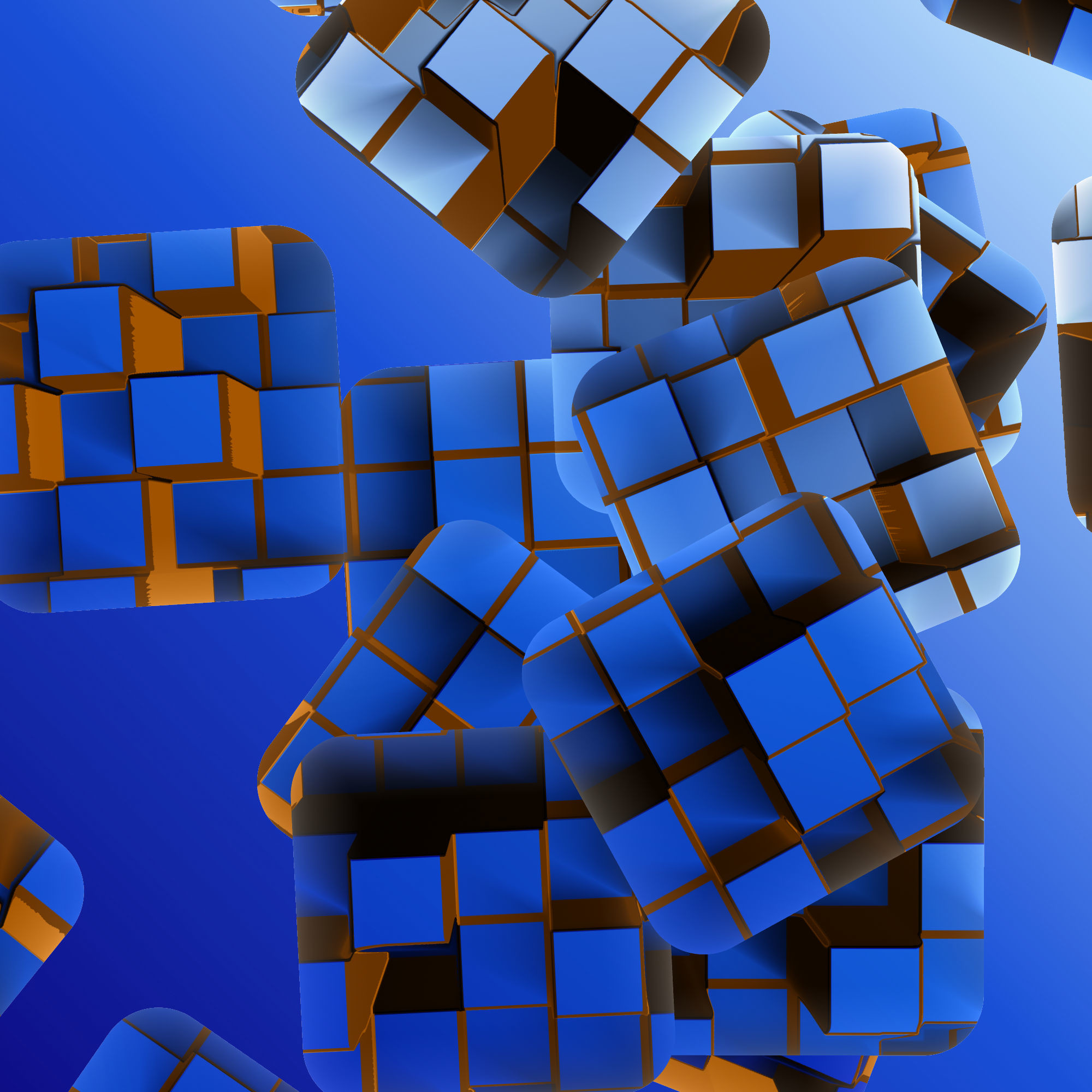 2000x2000 Abstract Blue Box 3D Background, Modern, Shapes, Box, Blue, HQ Photo