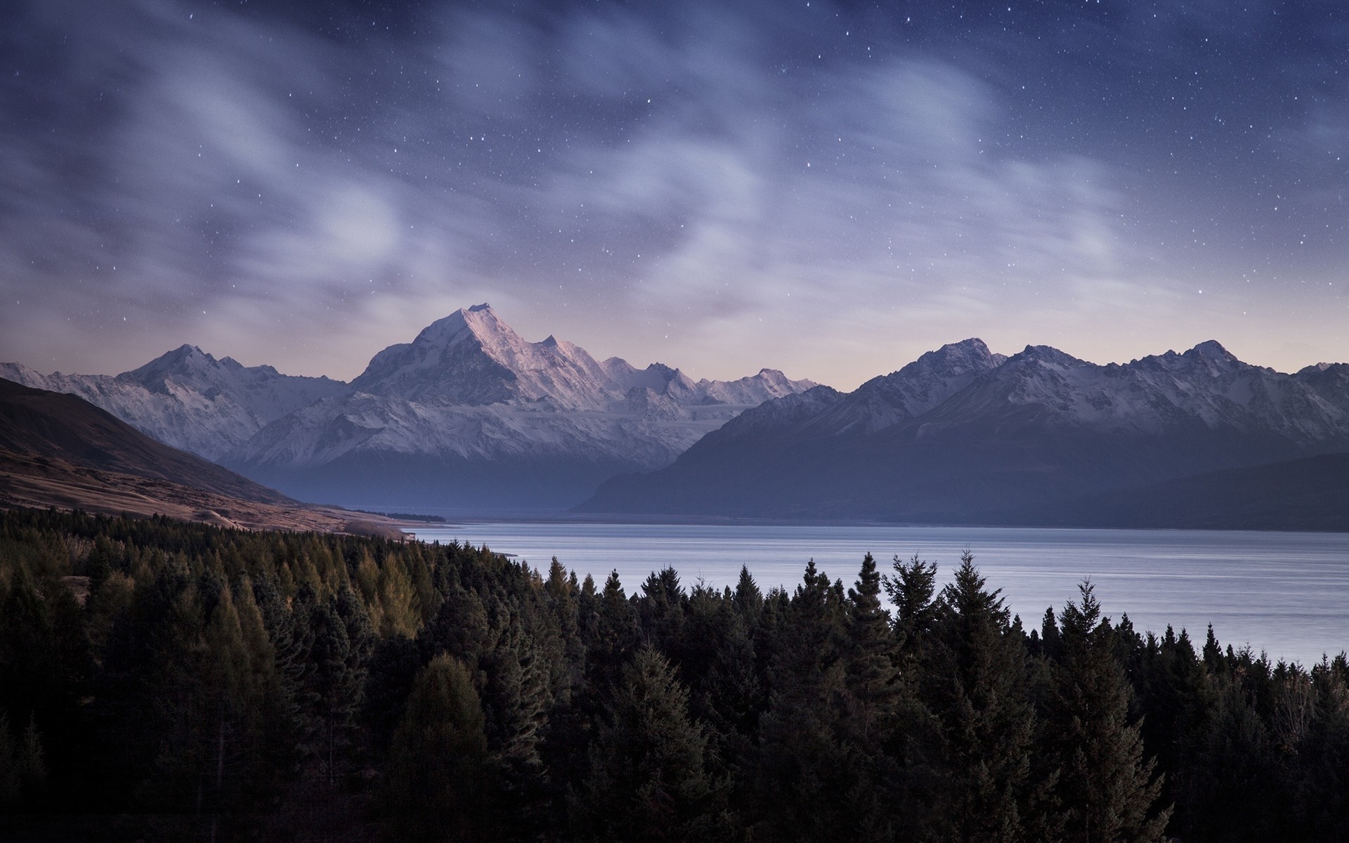 1920x1200 Image: Dark Forest Mountains Sky Lake wallpapers and stock photos. Â«
