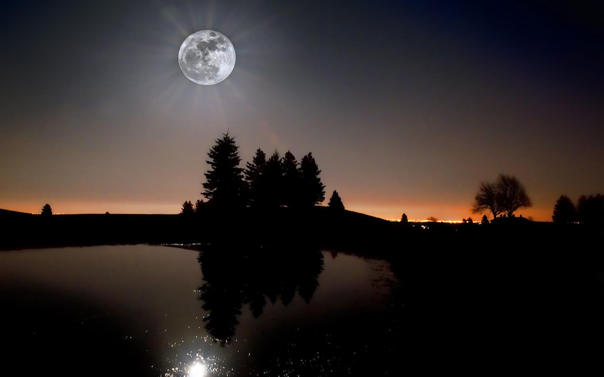 1920x1200 Moonlight Nature Background For Free Wallpaper