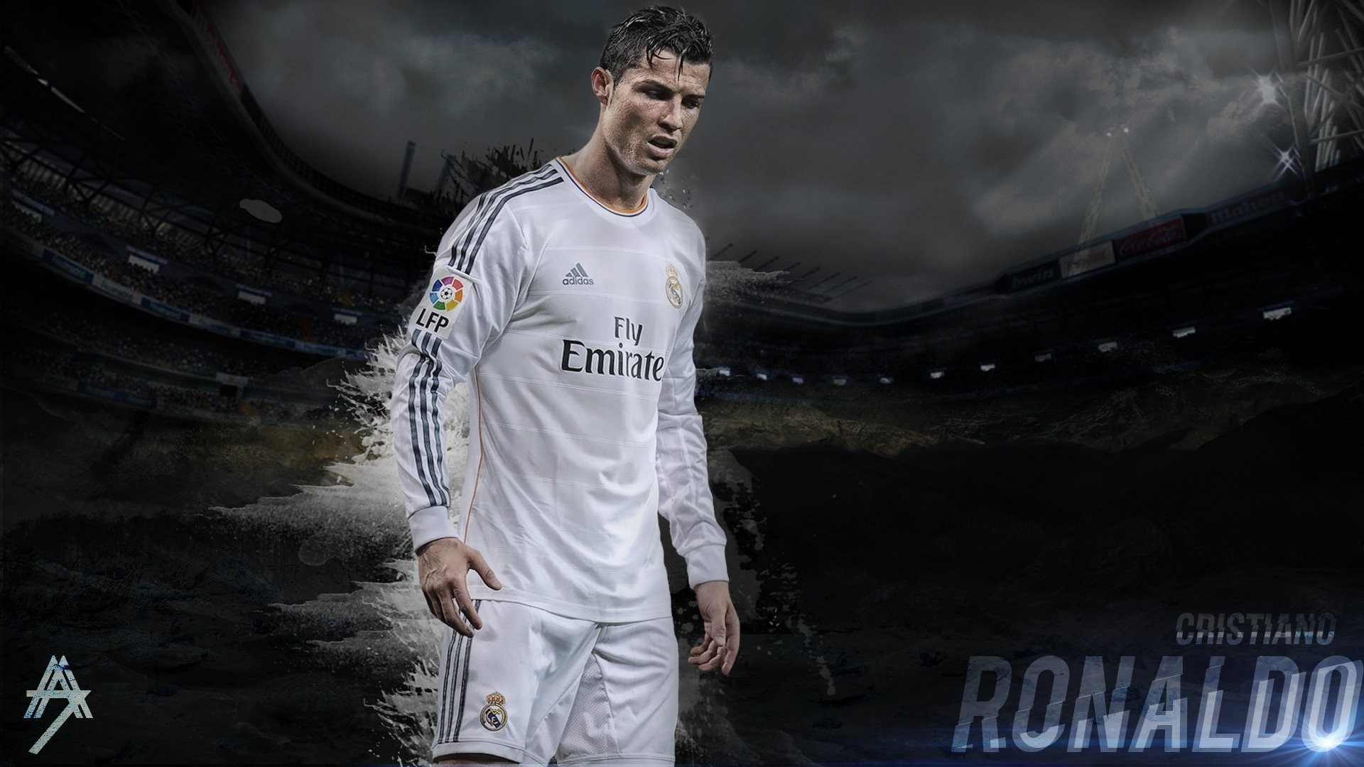 Cristiano Ronaldo Black and White 320 x 480 iPhone Wallpaper