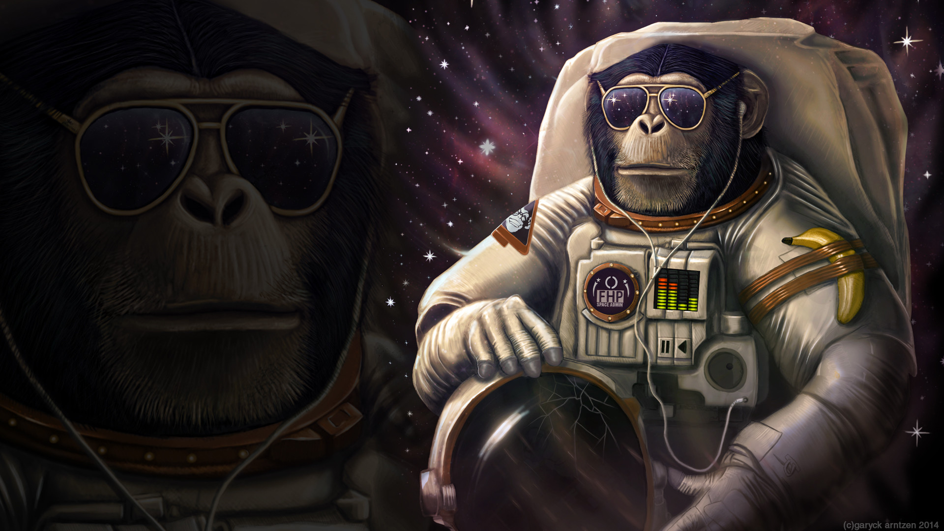 1920x1080 Monkey Astronaut Cartoon