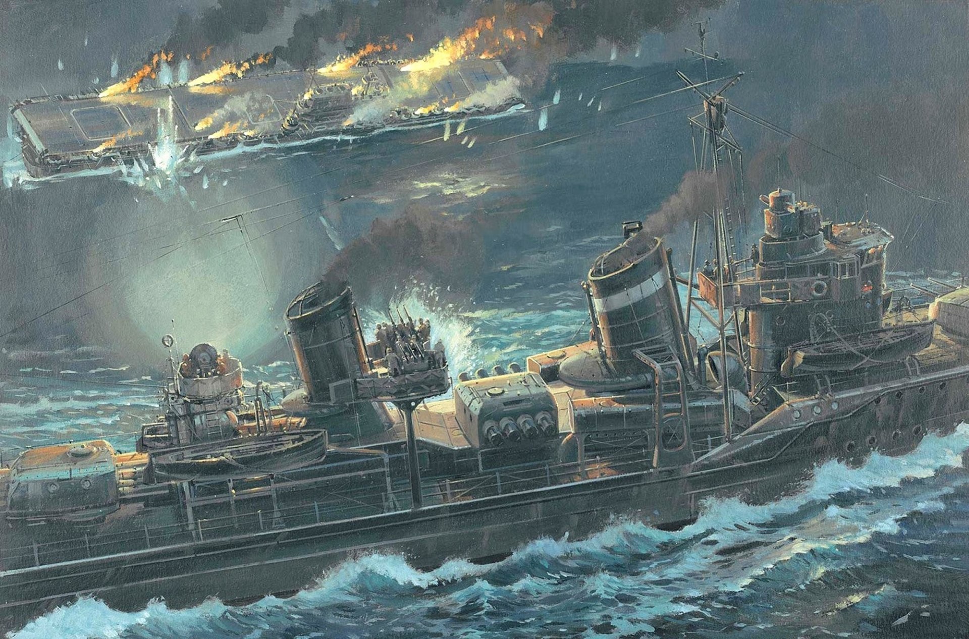 1920x1266 art battle of the santa cruz islands october 261942 drowning american  aircraft carrier