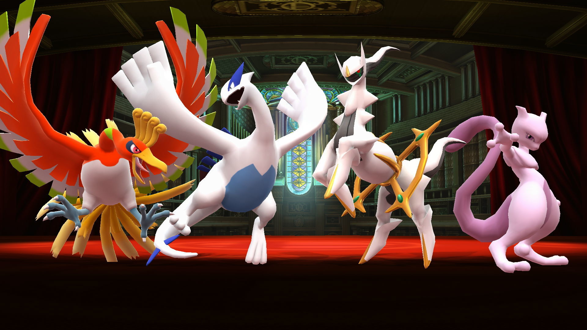 1920x1080 ... Ho-Oh, Lugia, Arceus, and Mewtwo by UKD-DAWG