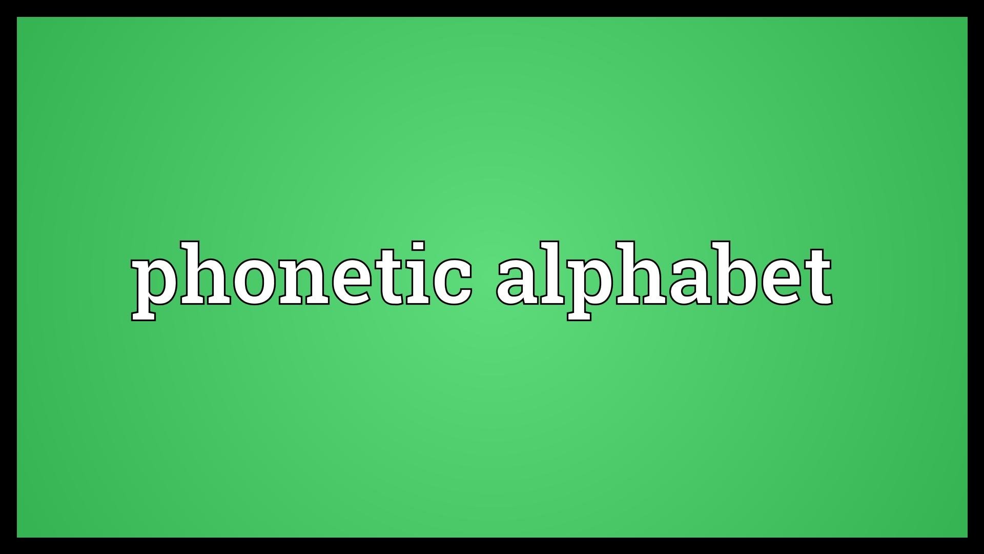 1920x1080 Phonetic alphabet Meaning