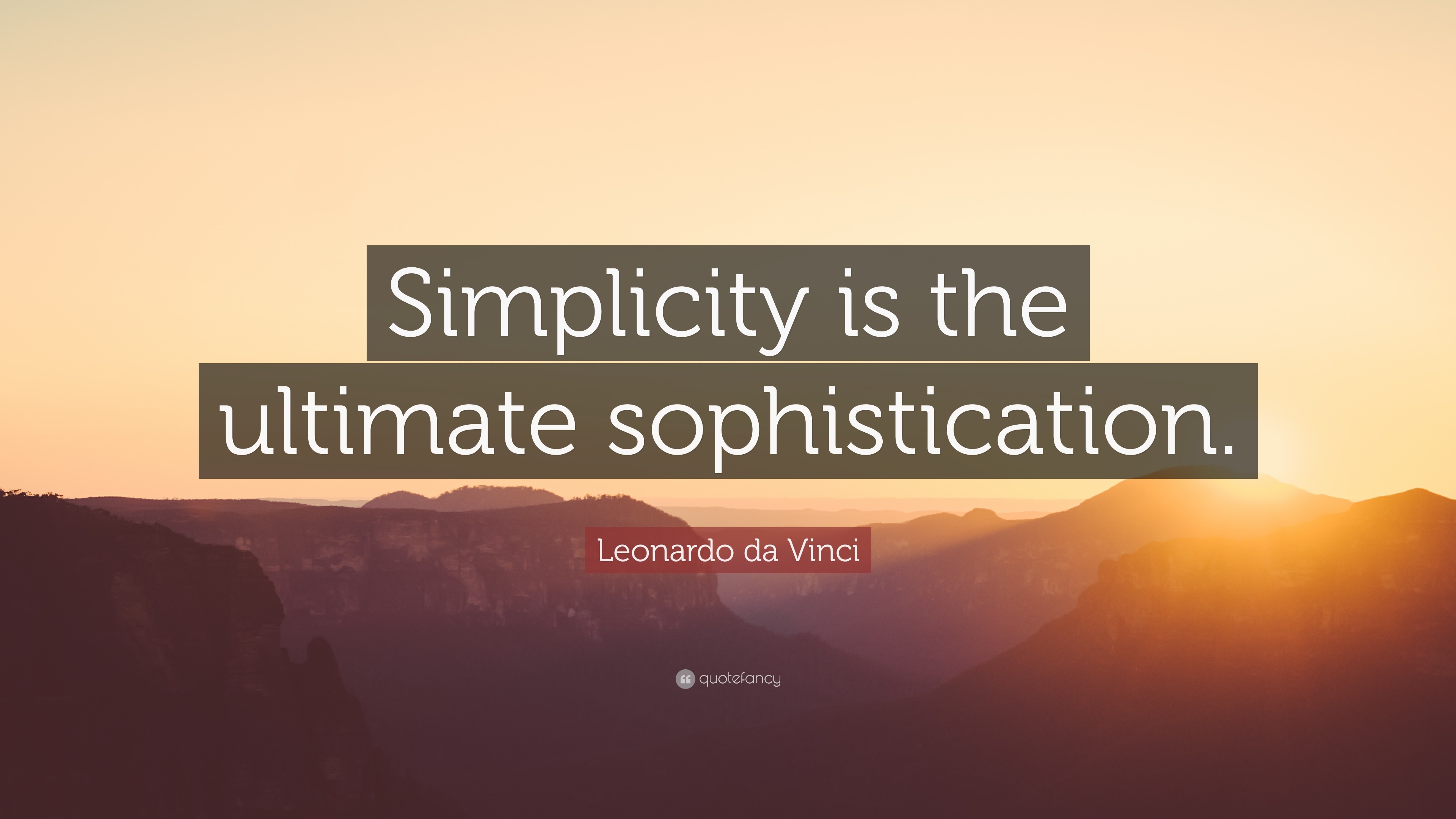 3840x2160 Leonardo da Vinci Quote: “Simplicity is the ultimate sophistication.”