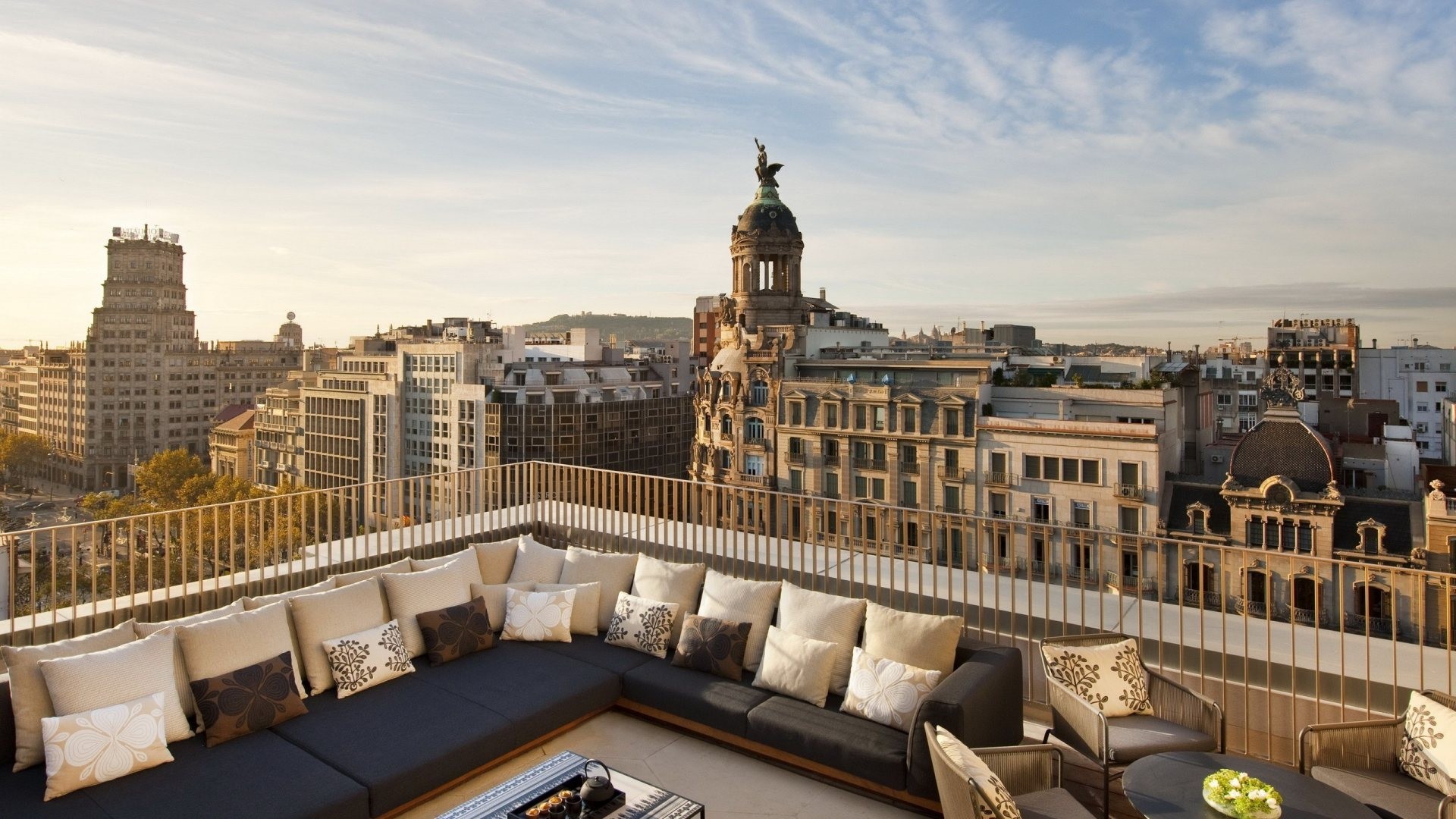 1920x1080 Rooftop Terrace Barcelona Roof City View Free Desktop Wallpaper - 