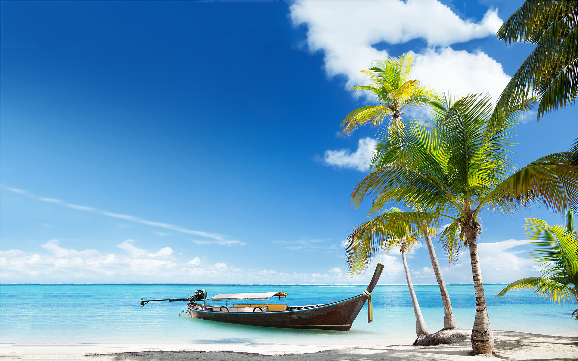 1920x1200 Free Beach Screensavers And Wallpapers Boat On Tropical Beach photos .