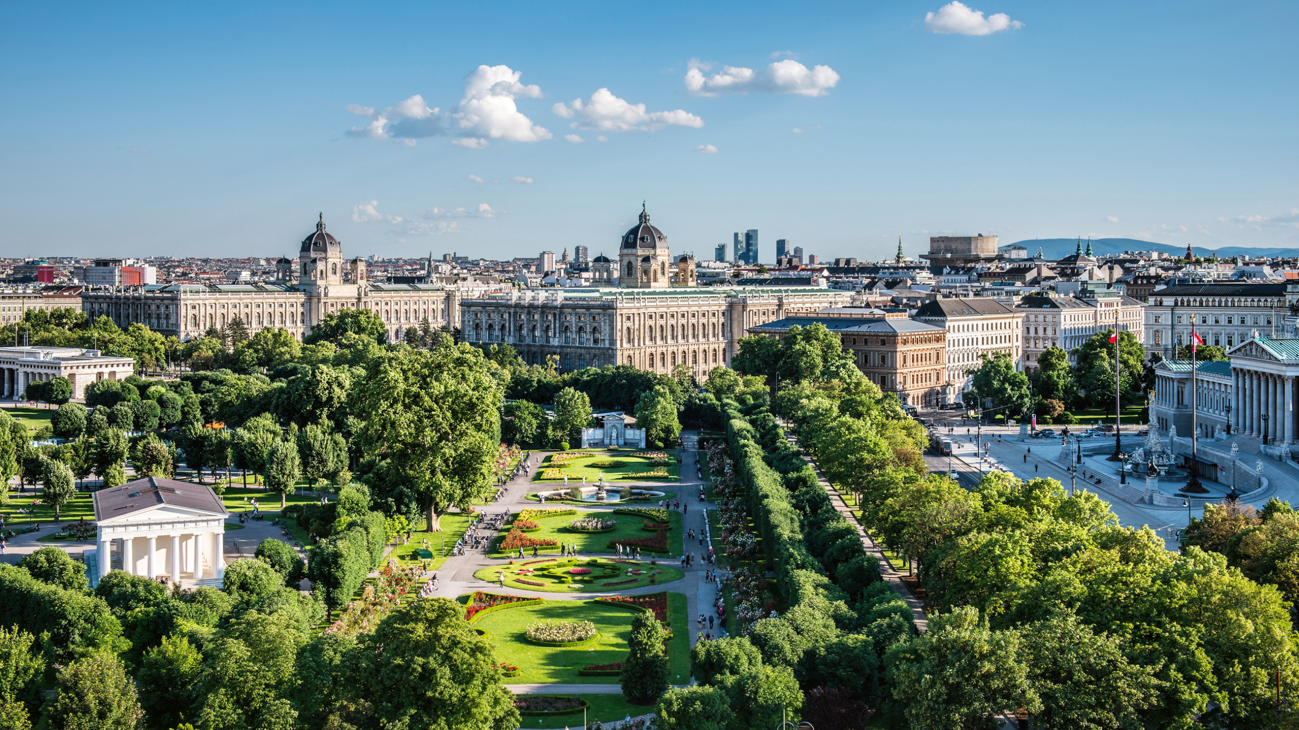 2560x1440 Preview wallpaper vienna, austria, capital, travel, view from above  