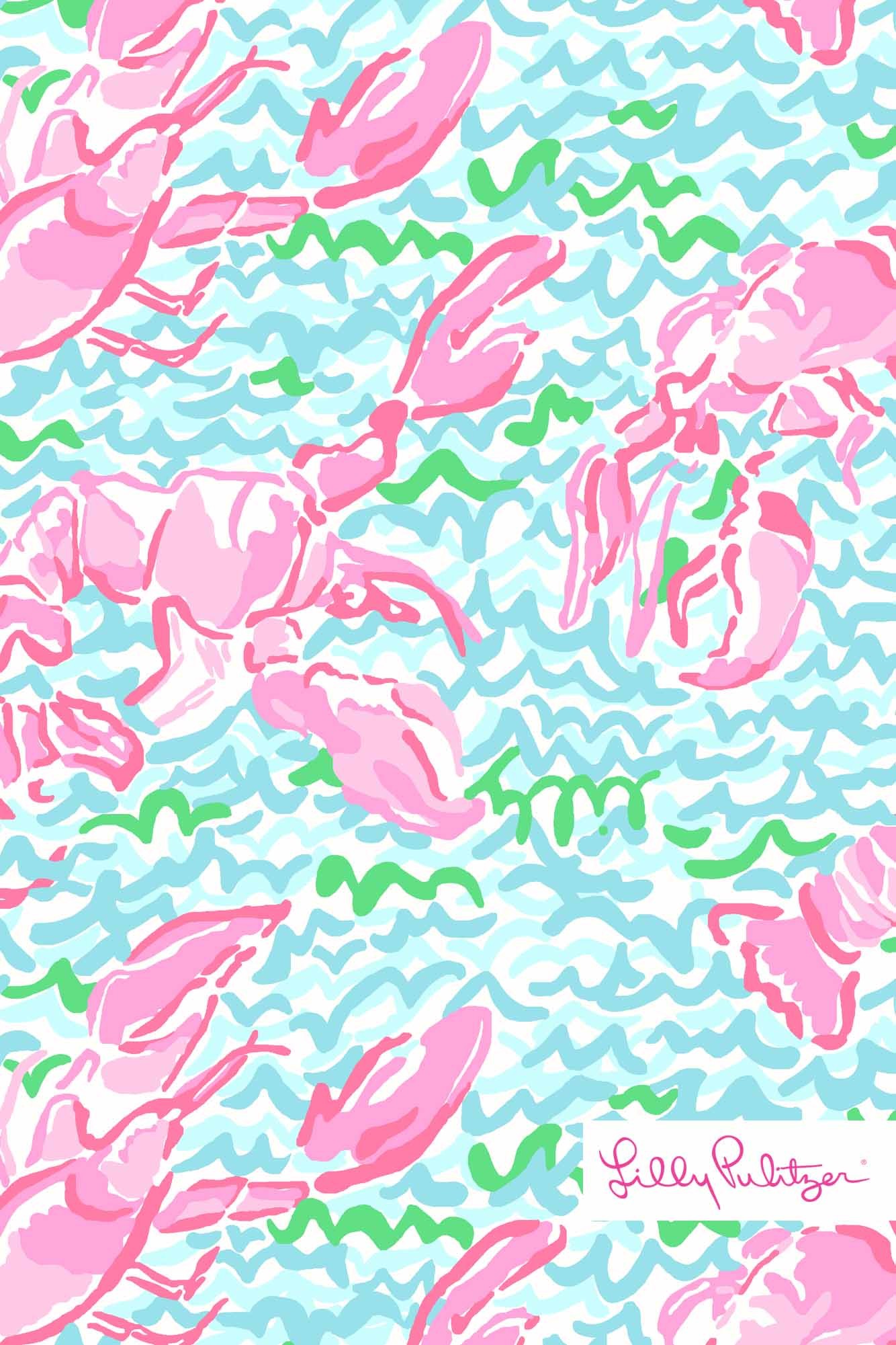 1334x2001 Lilly Pulitzer Summer Lobstah Roll Print iphone wallpaper