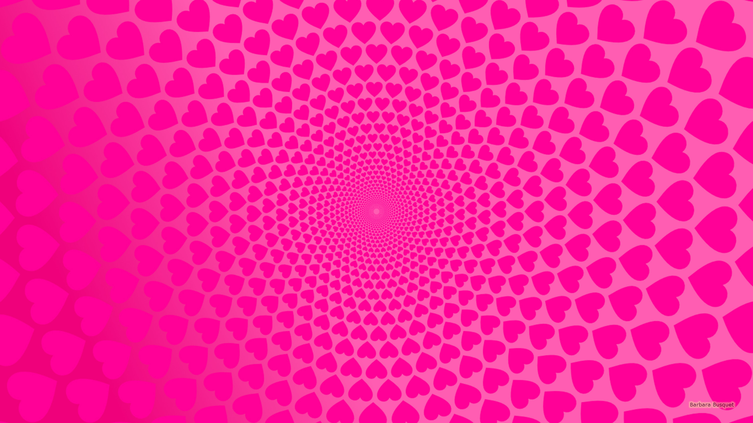2560x1440 Pink wallpaper with many hearts