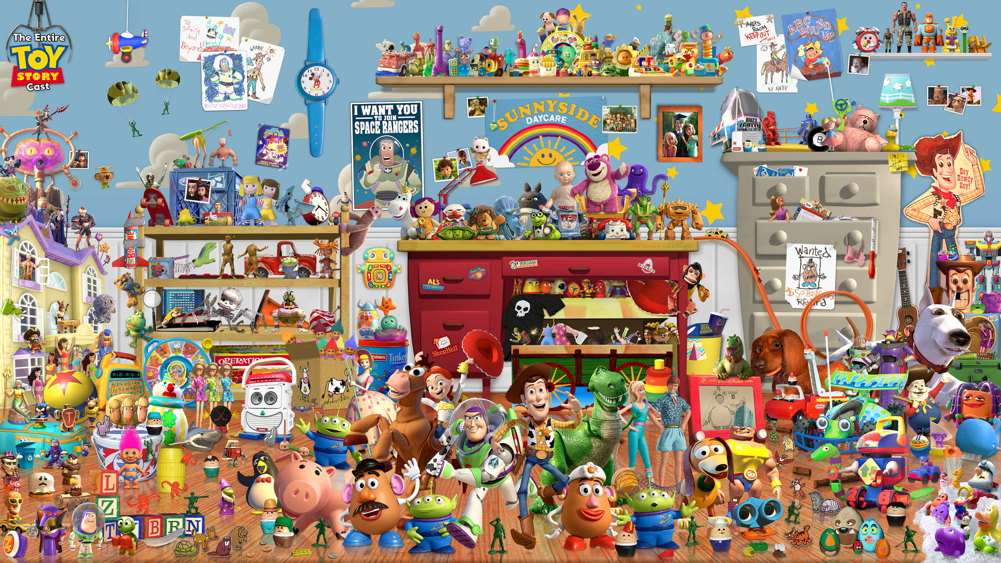 2048x1152 The ENTIRE Toy Story Cast Wallpaper