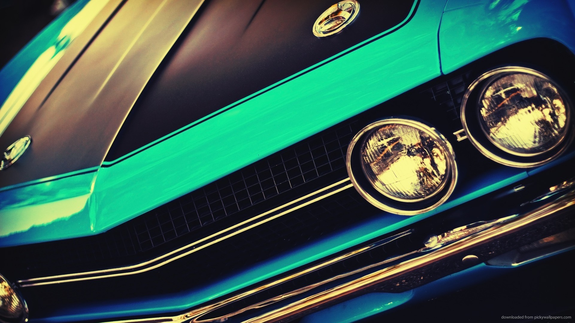 1920x1080 Blue Vintage Muscle Car for 