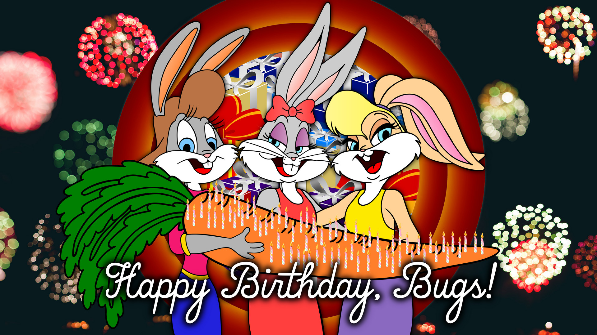 1920x1080 Bugs Bunny Lola Bunny The Bugs Bunny Birthday Blowout Melissa Duck Daffy  Duck Porky Pig cartoon