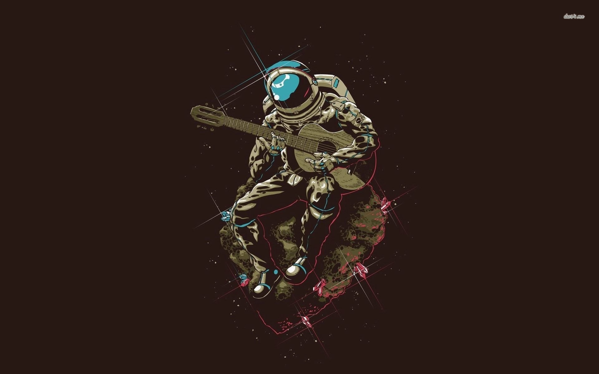 1920x1200 Astronaut Playing To Guitar On A Meteor