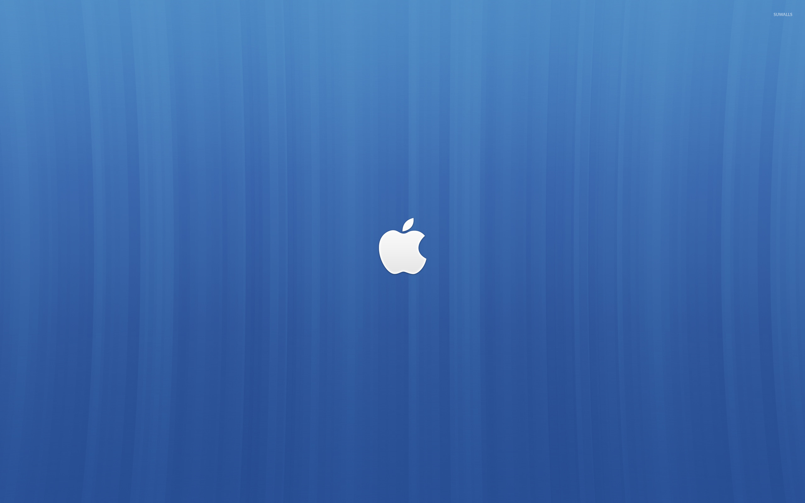2560x1600 White Apple logo on blue lines wallpaper